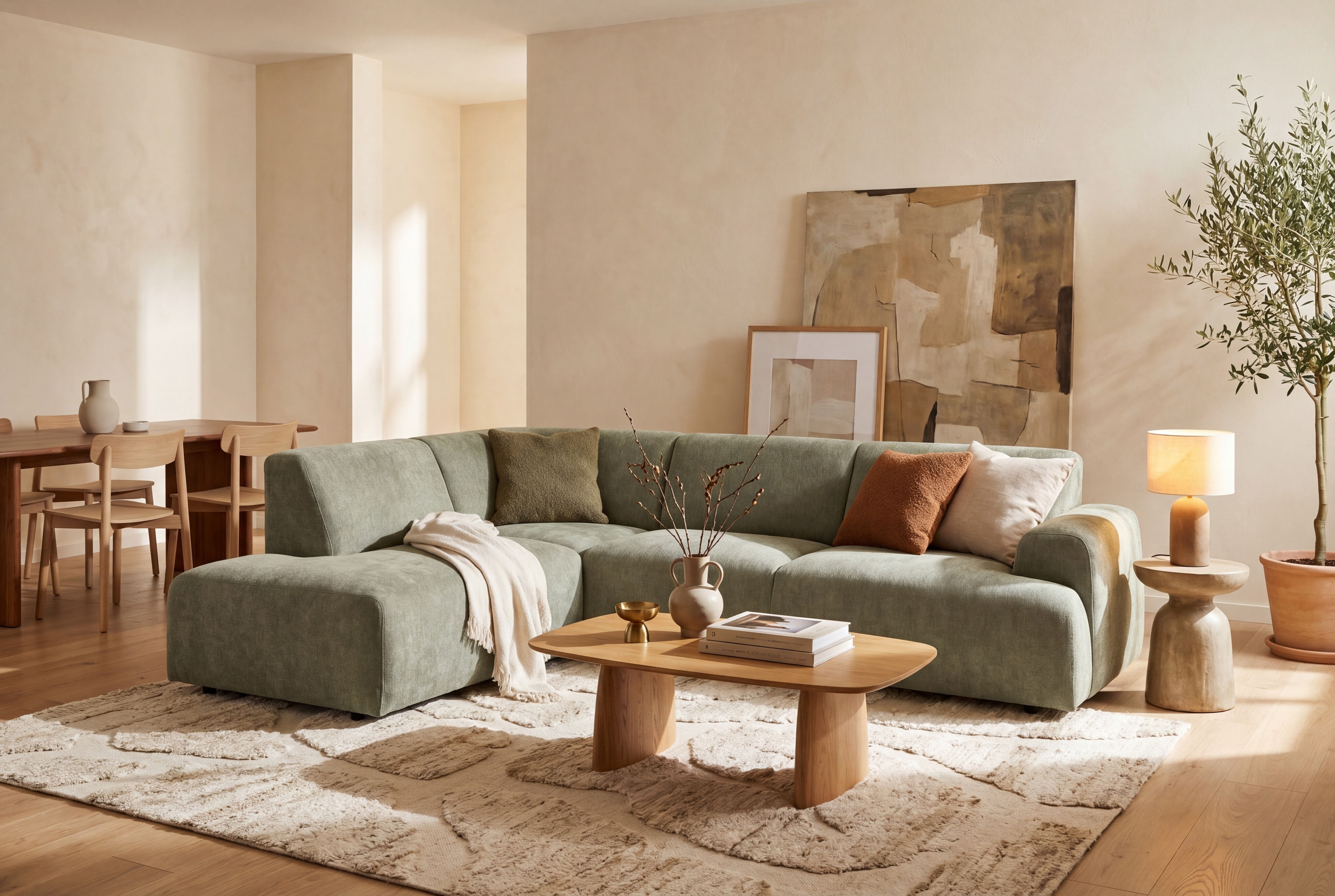 OTTO home Ecksofa "Linkka, Breite 282 cm" L-Form, in einem weichen Chenille-Stoff, mit Wellenunterfederung