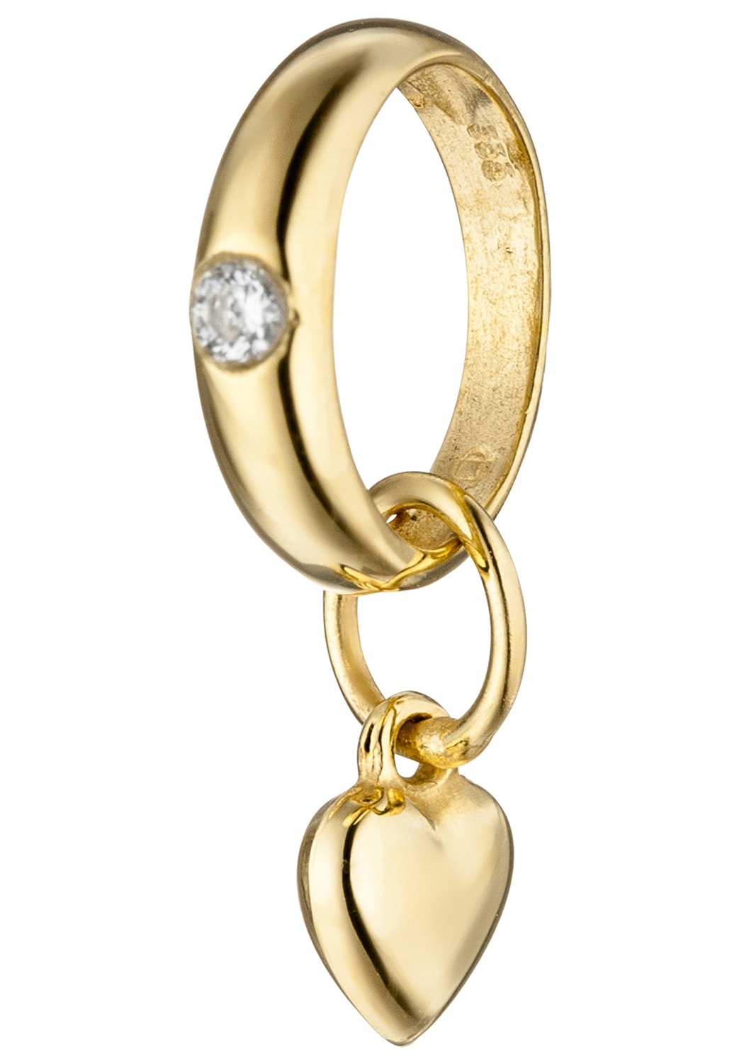 JOBO Herzanhänger »Anhänger Kinderanhänger Taufring 10 mm«  333 Gold mit Zirkonia