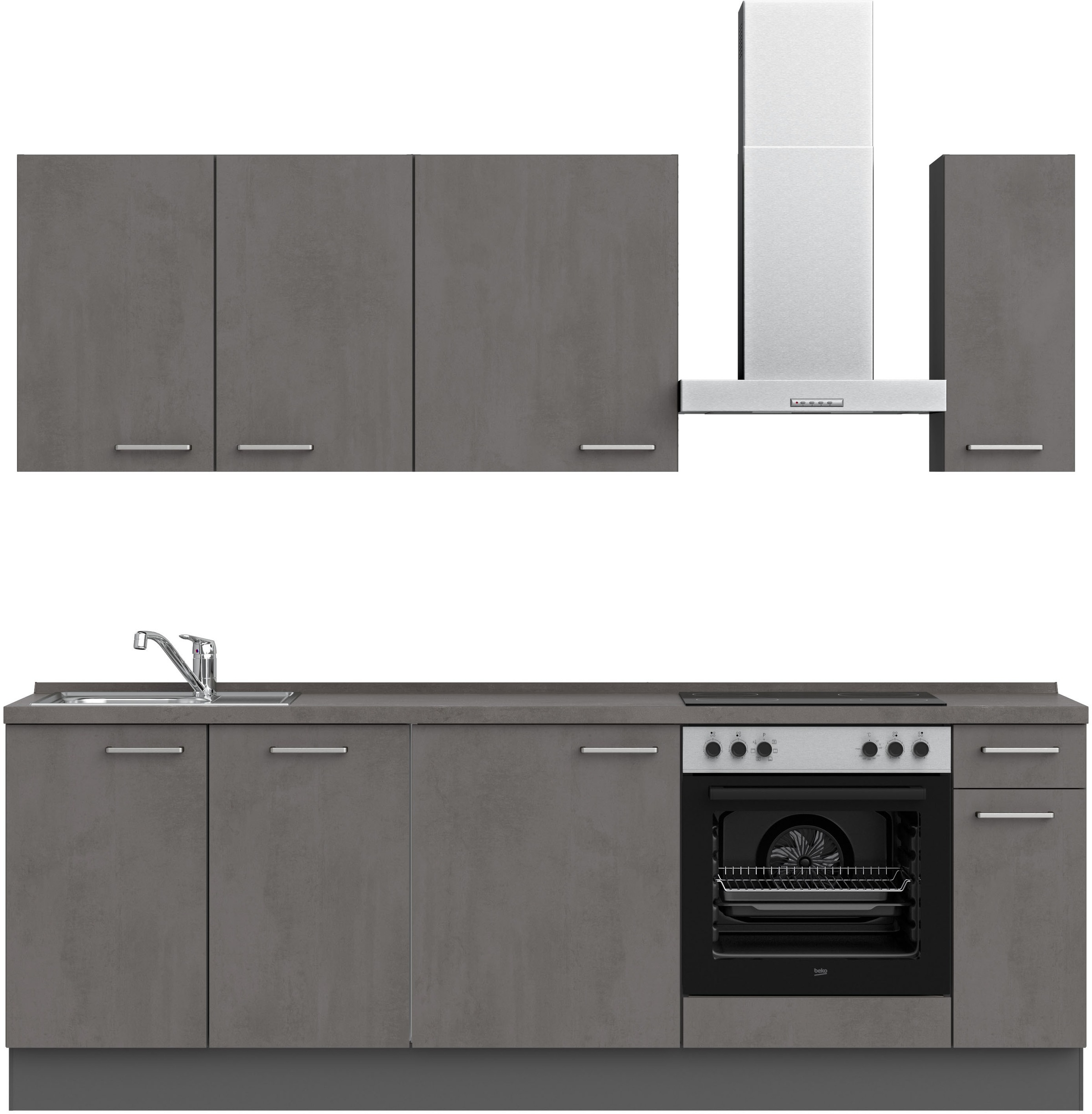nobilia 1100000002199 ""Riva I", NEU: individuell anpassbar mit gratis Profi-Beratung" vormontiert, Breite 240 cm, Ausrichtung wählbar, wahlw. mit E-Geräten