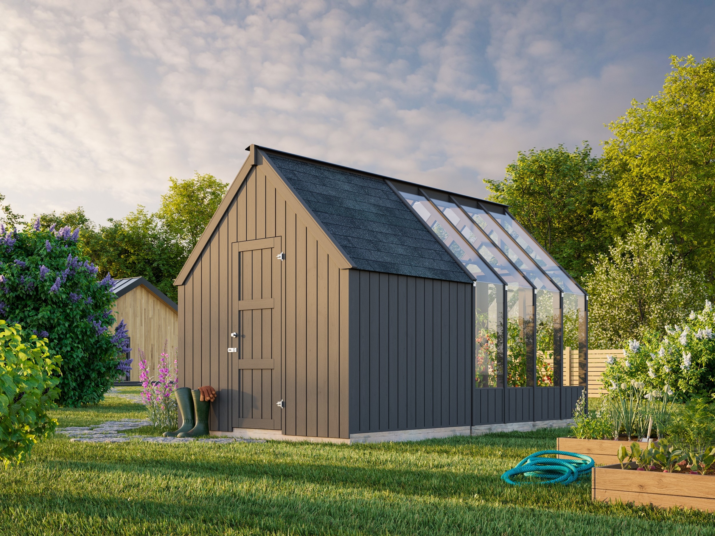 Palmako Gewächshaus »Emilia Gerätehaus 4,0 m² (RAL7012)«