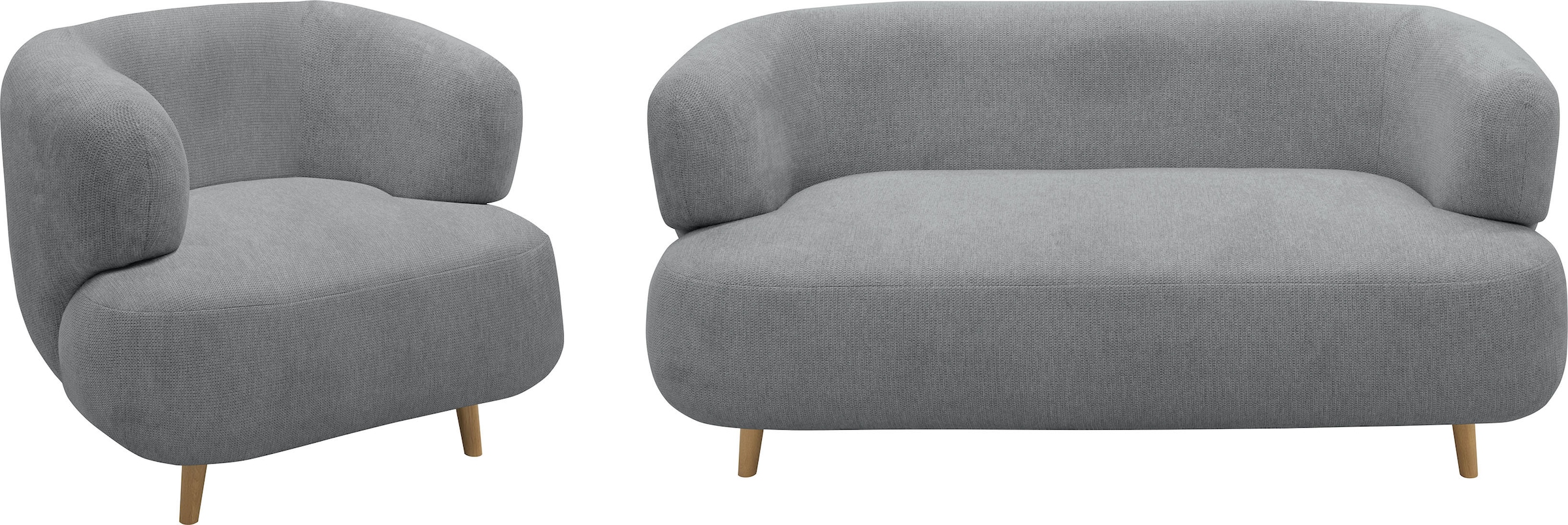 Home affaire Polstergarnitur "Tistam" 2-teilig, 2-Sitzer und Sessel, runde, günstig online kaufen