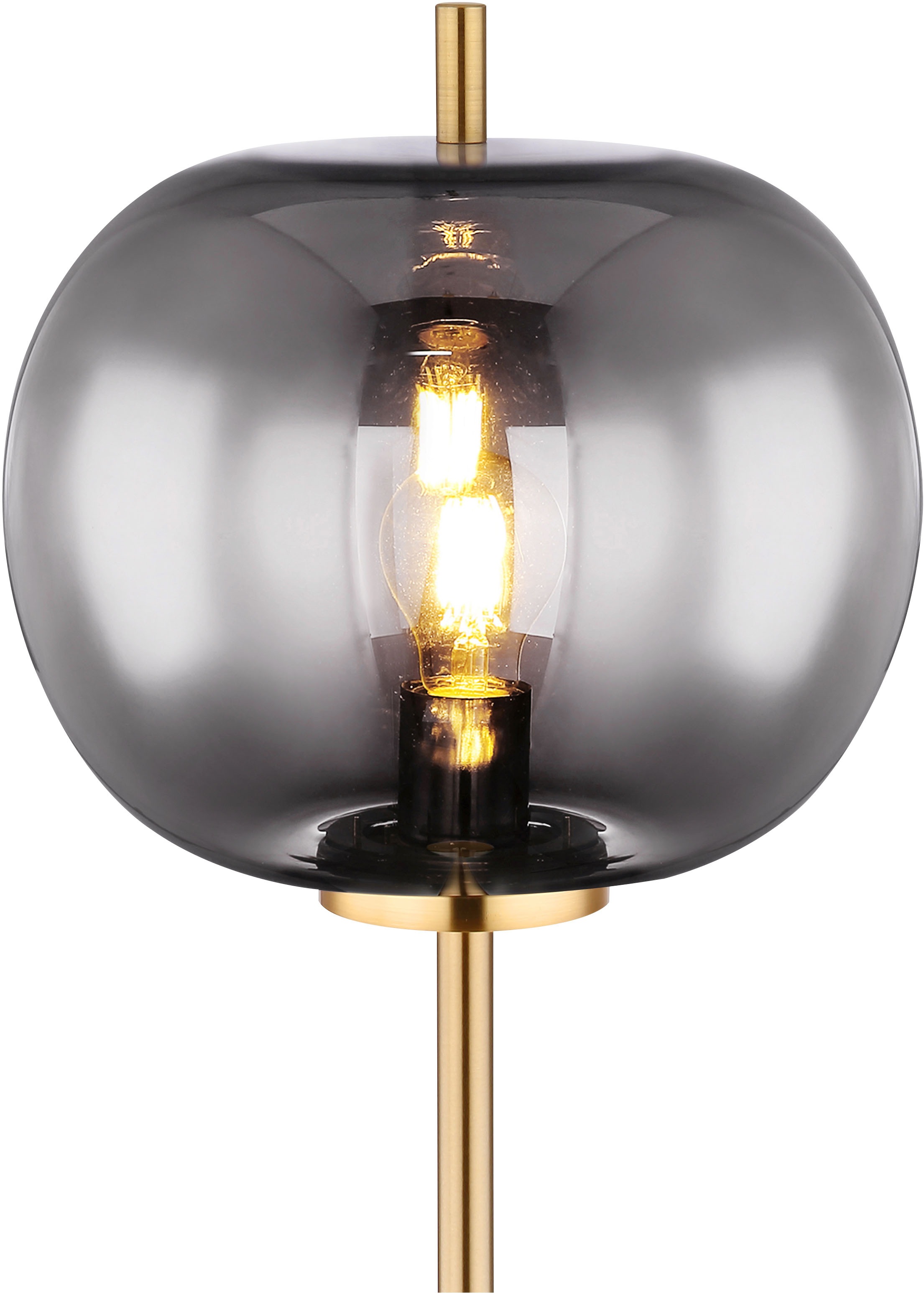GLOBO LIGHTING Stehlampe "BLACKY I", messingfarben, 1 Stk., Leuchten, Hängelampe/Pendelleuchte/Glas/Höhe kürzbar/Esstisch, Stehlampe 3