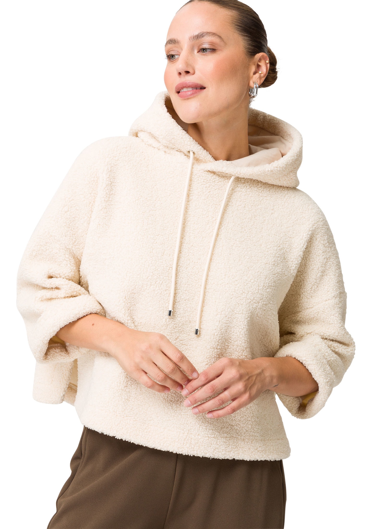 Sweatjacke »zero Sweatshirt Teddyfell mit Kapuze«, weiteres Detail