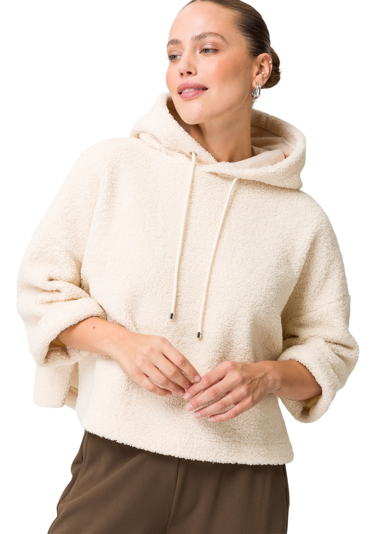 Zero Sweatjacke "zero Sweatshirt Teddyfell mit Kapuze", weiteres Detail