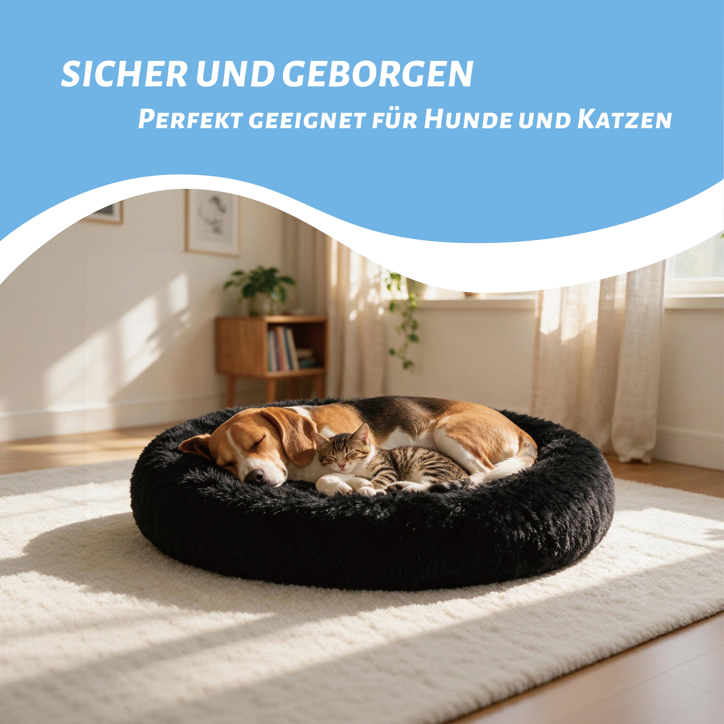 OTTO home Hundebett »Cloudy« Kuscheliges Plüschbett mit weichem Rundrand