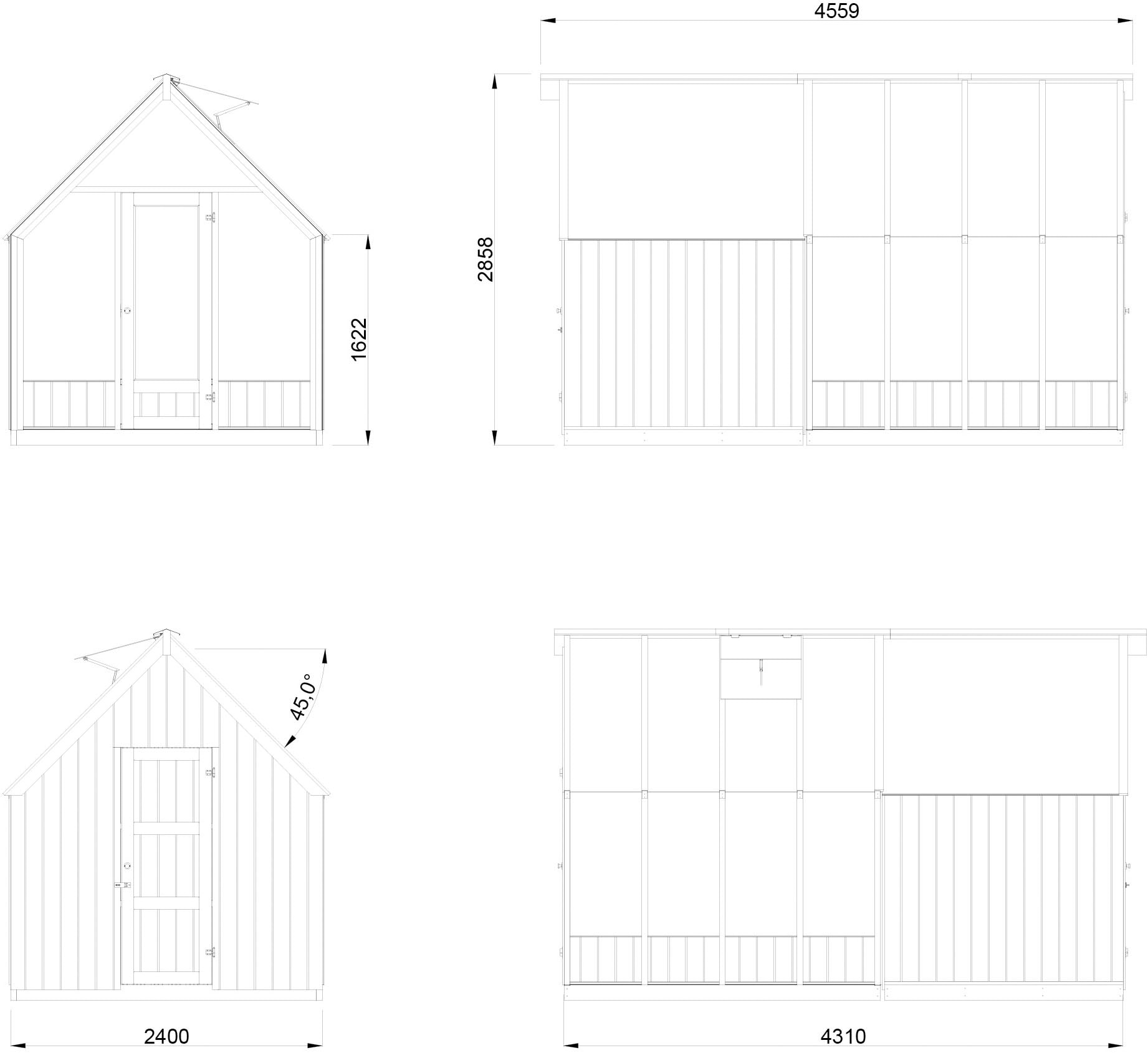 Palmako Gewächshaus »Emilia 5,4+4,0 m²«