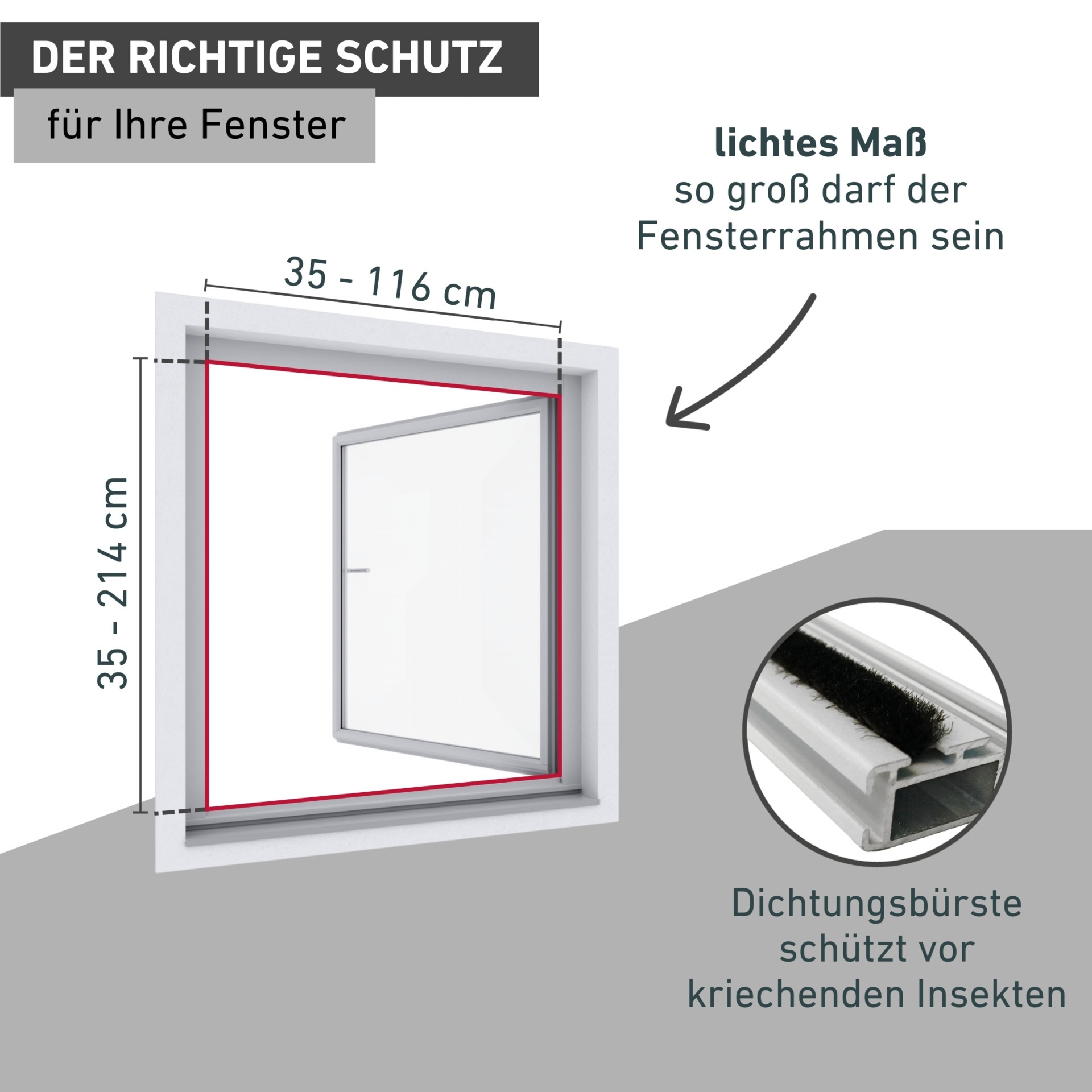 Windhager Insektenschutz-Fensterrahmen »Expert für bodentiefe Fenster, Insektenschutz aus Fiberglasgewebe« Fliegengitter in weiß, anthrazit erhältlich, 120x220cm, ohne bohren