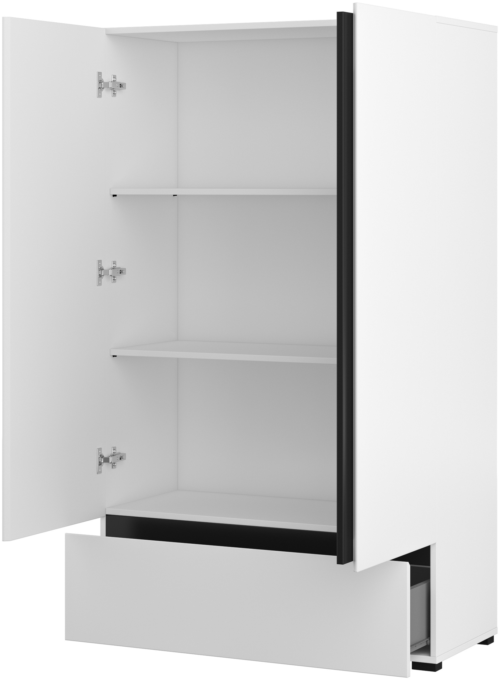 Thumbnail - Home affaire Wäscheschrank "Cross, moderner griffloser Kleiderschrank", Mehrzweckschrank, Drehtürenschrank mit 1 Schubla...