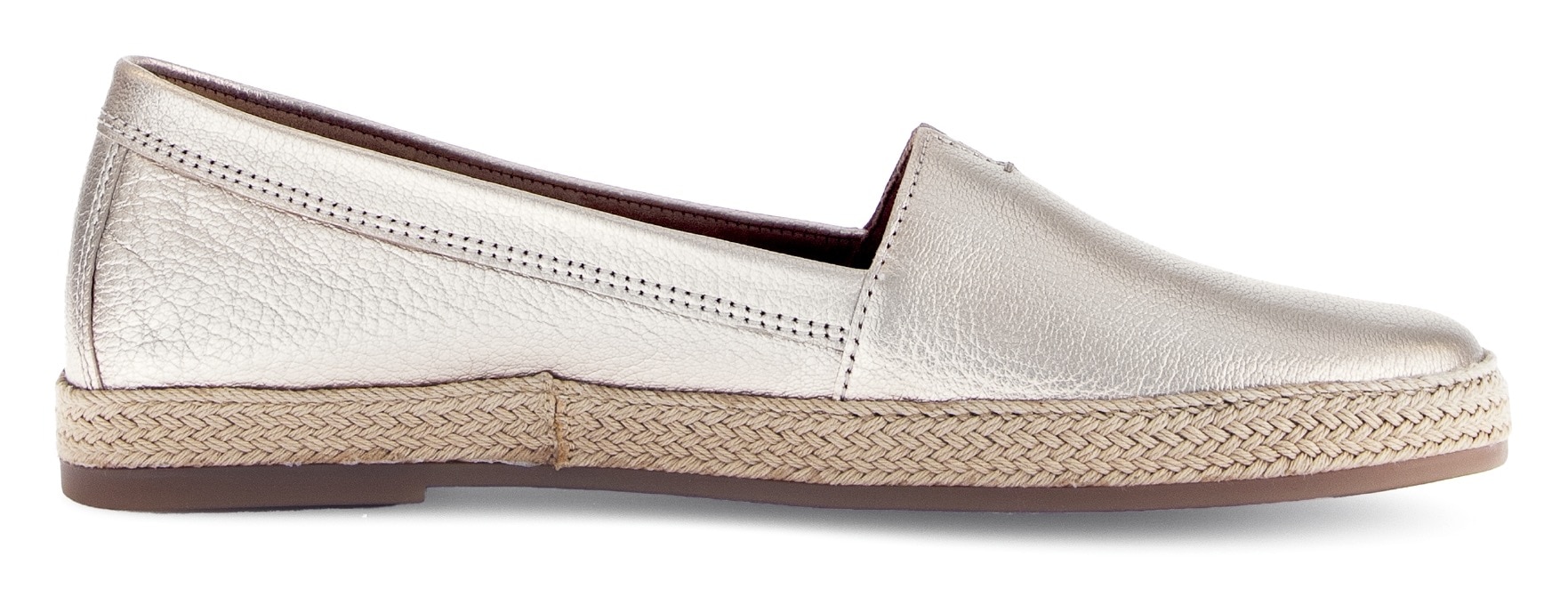 Gabor Slipper, Schlupfschuh, Bequemschuh, Flats mit jutebezogenem Plateau