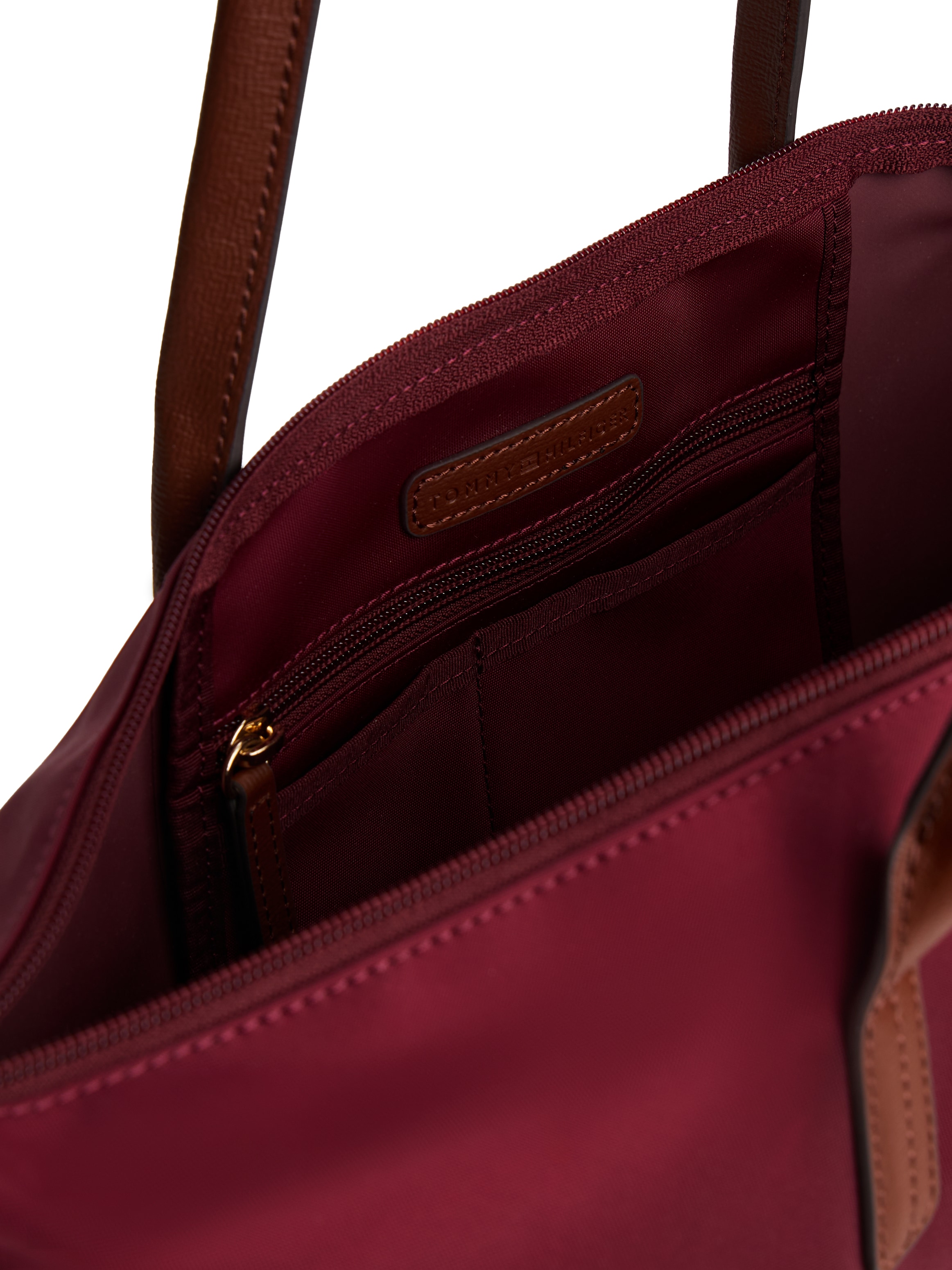 Tommy Hilfiger Tragetasche »POPETTE TOTE«, Damen Schultertasche mit kontrastfarbigen Henkeln