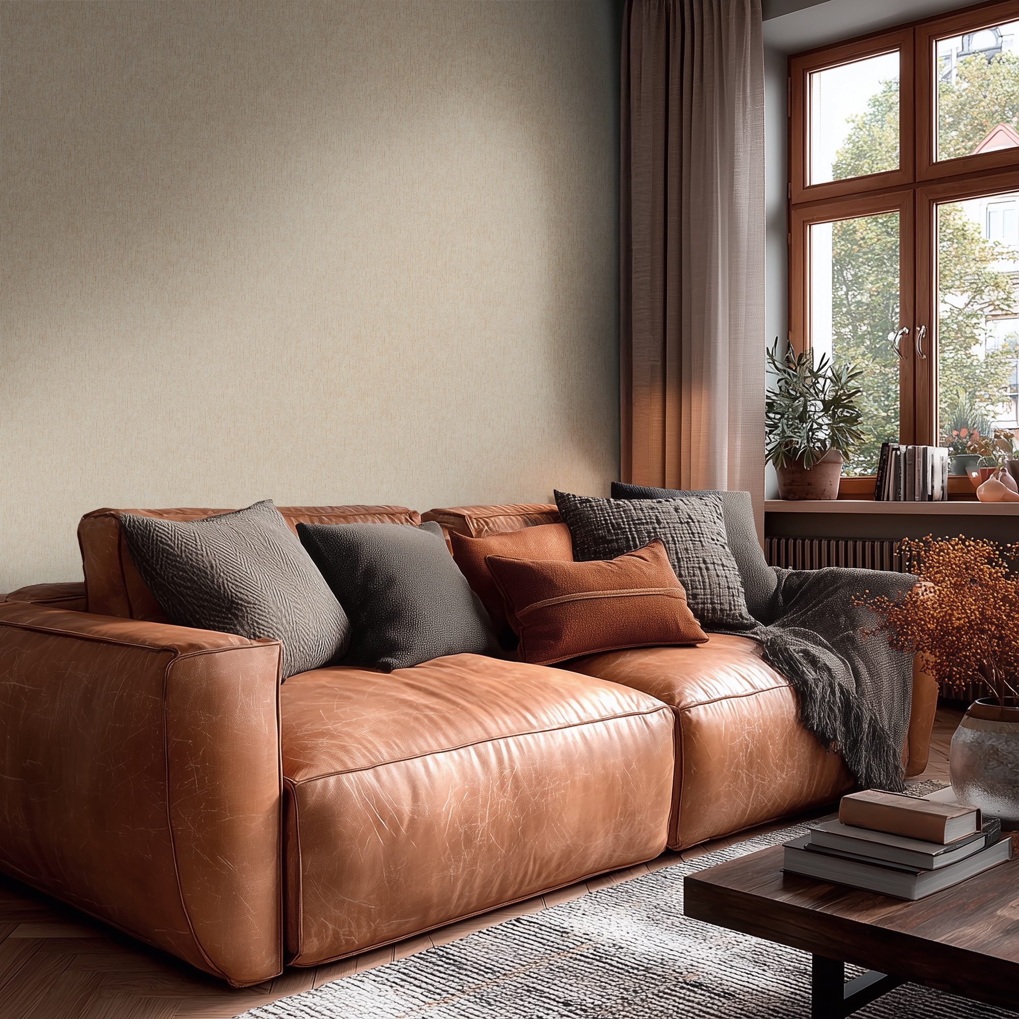 living walls Vliestapete "Vibes & Styles Elina – Soft Texture Vliestapete" uni leicht strukturiert Feine Struktur mit edlem Glanz für eine ruhige, moderne Wandoptik