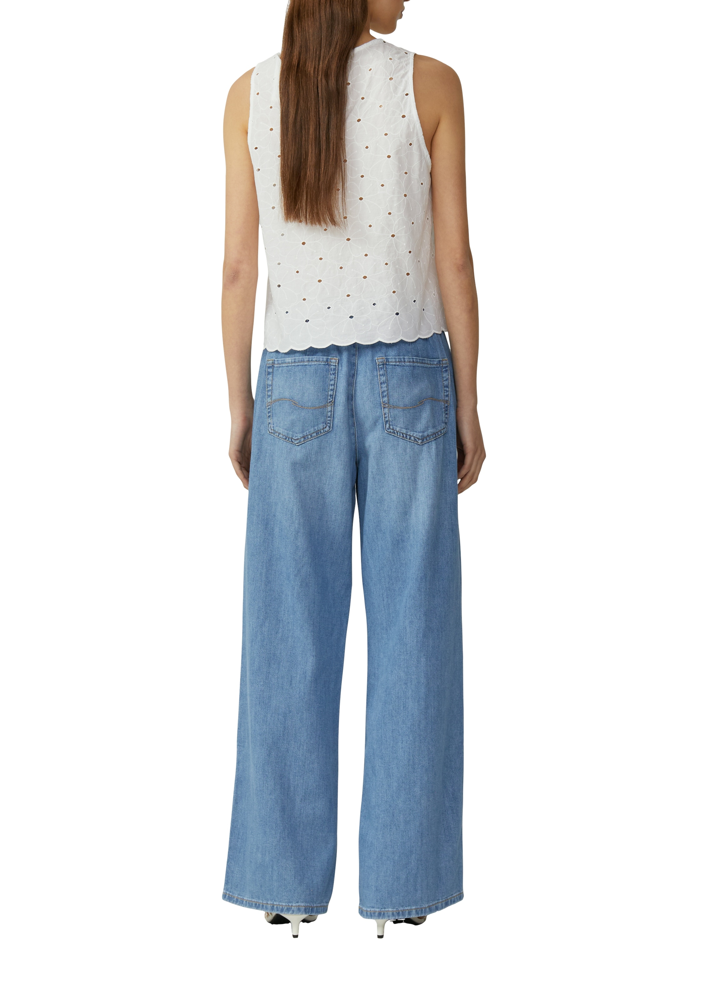 QS Weite Jeans, mit elastischem Bund und Kordelzug