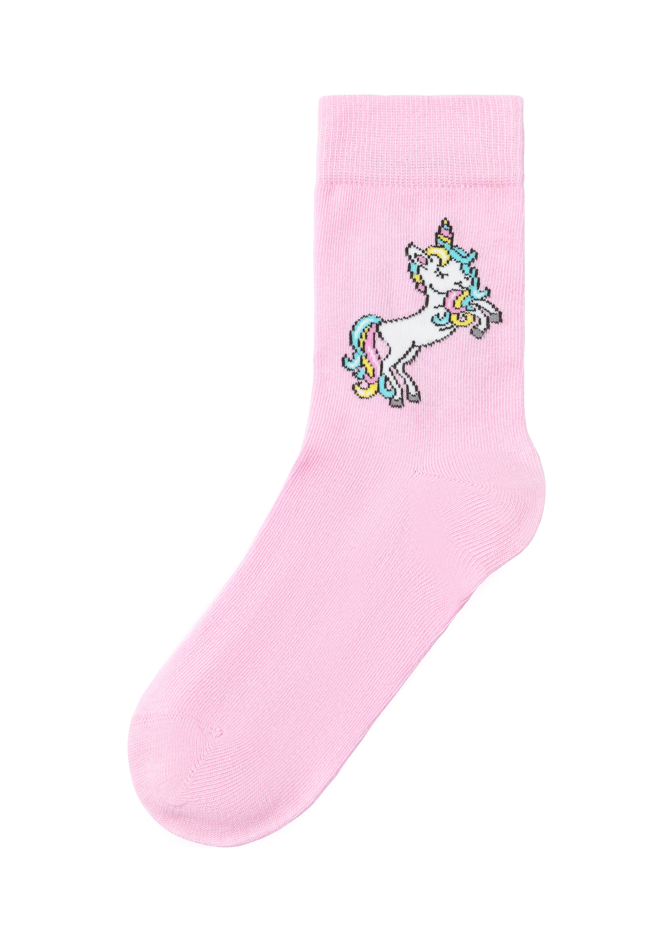 H.I.S Basicsocken, (Packung, 4 Paar), mit Einhorn Motiven