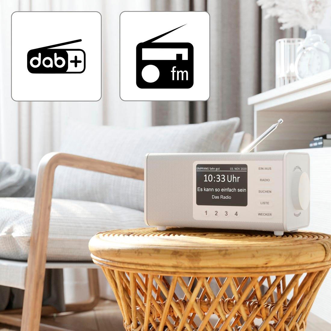 Hama Digitalradio (DAB+) »Digitalradio "DR1000DE", FM/DAB/DAB+, weiß Internetradio«, (Digitalradio (DAB+)-FM-Tuner 5 W)
