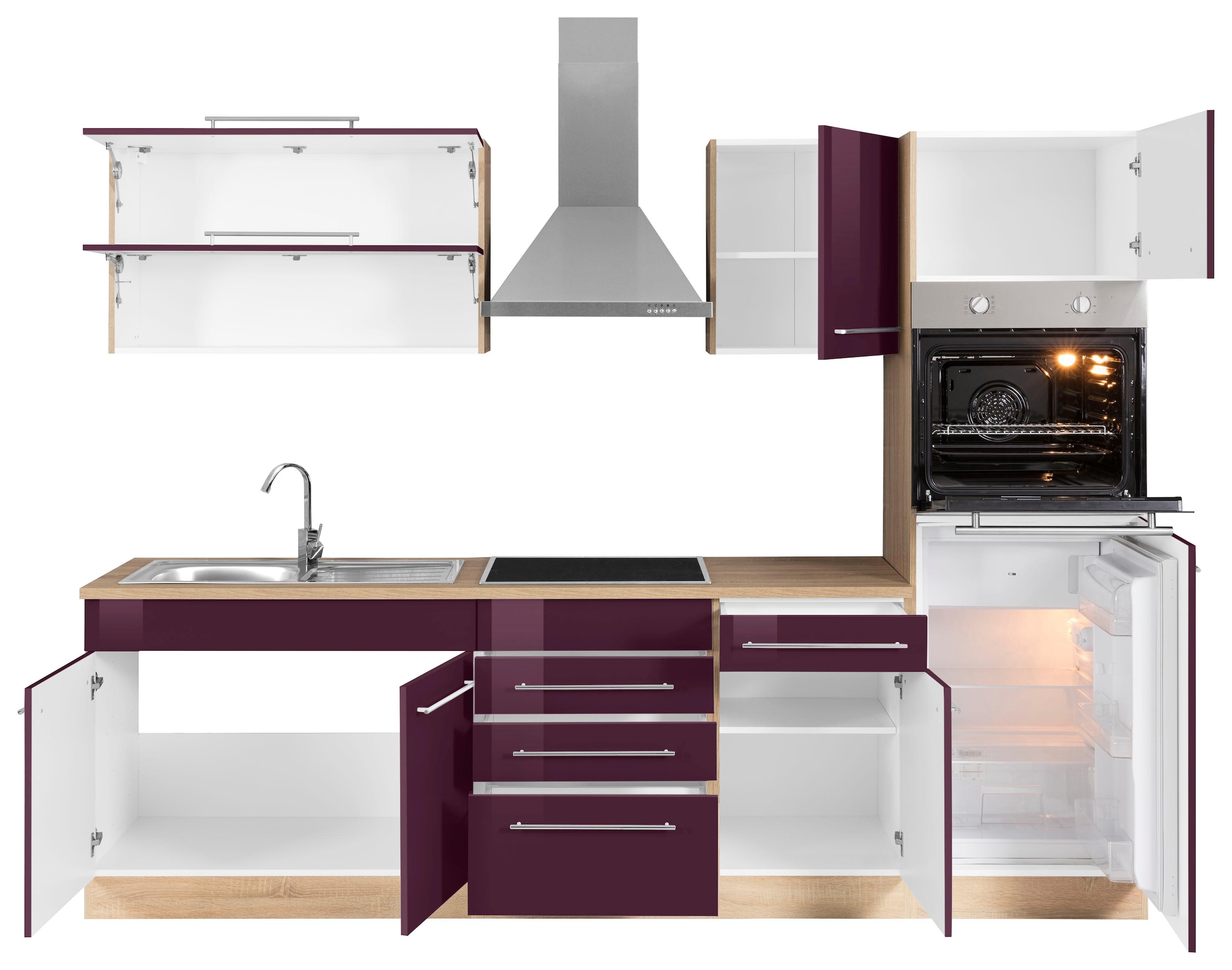 KOCHSTATION Küchenzeile »KS-Eton«, ohne E-Geräte, Breite 270 cm