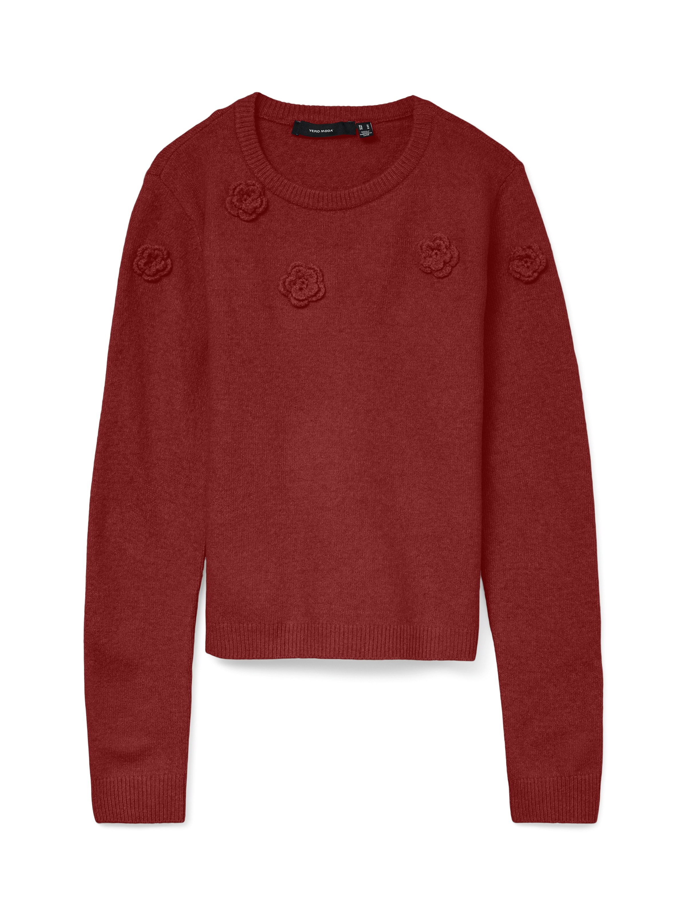 Vero Moda VMROSE LS O-Neck Pullover Boo Rot M 3