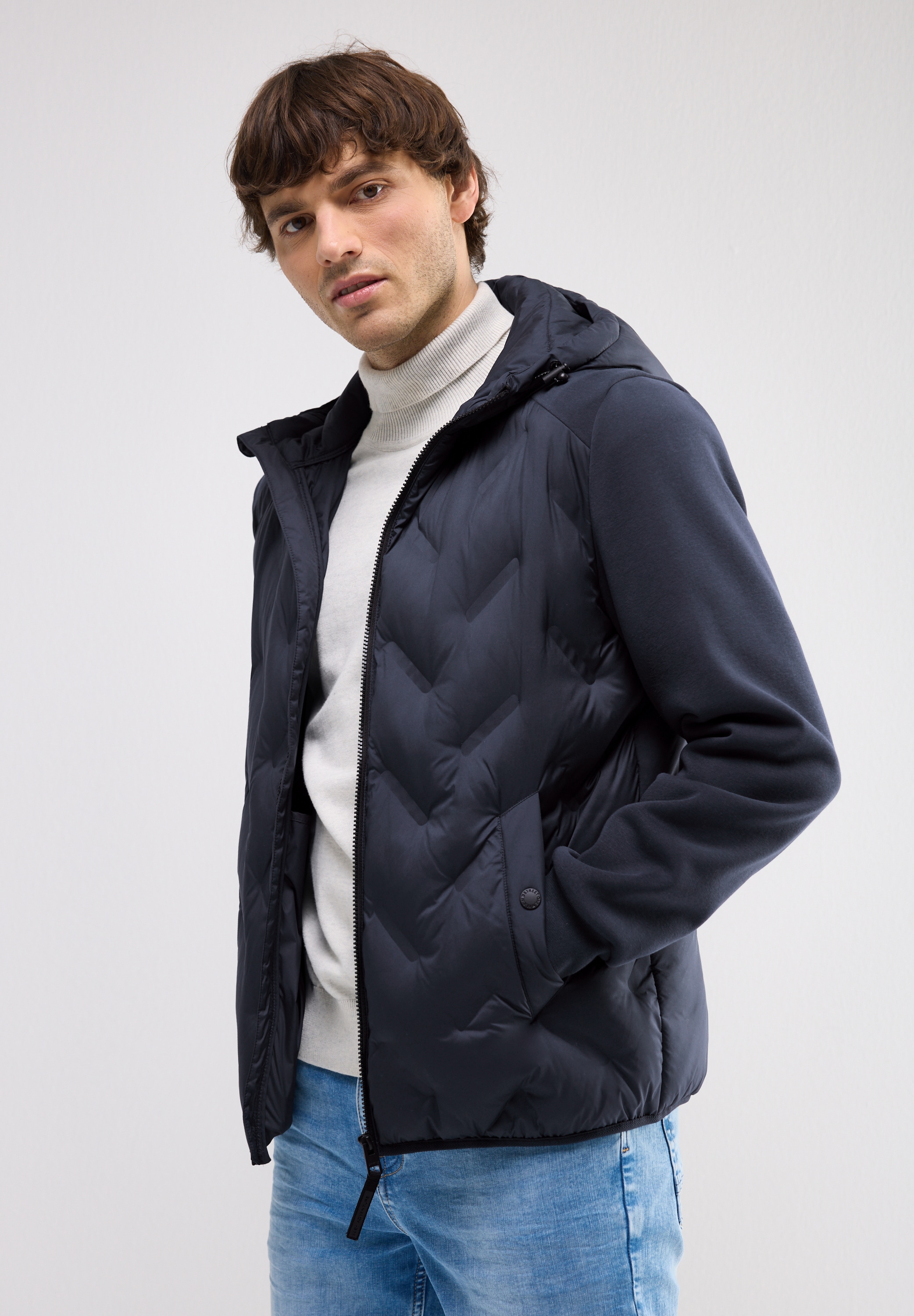 STREET ONE MEN Steppjacke mitKapuze mit Kapuze mit Tunnelzugband günstig online kaufen