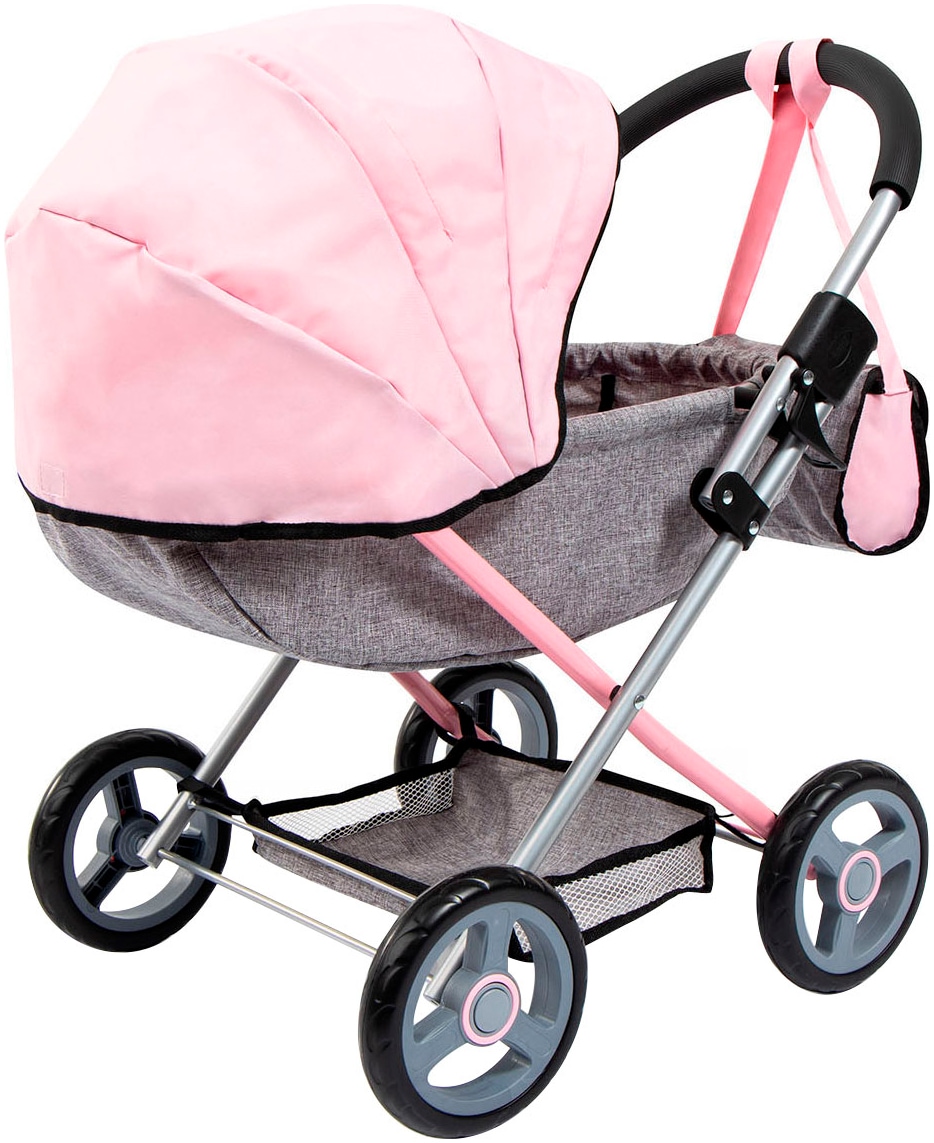 Bayer Puppenwagen »Cosy, grau/rosa«, mit Wickeltasche
