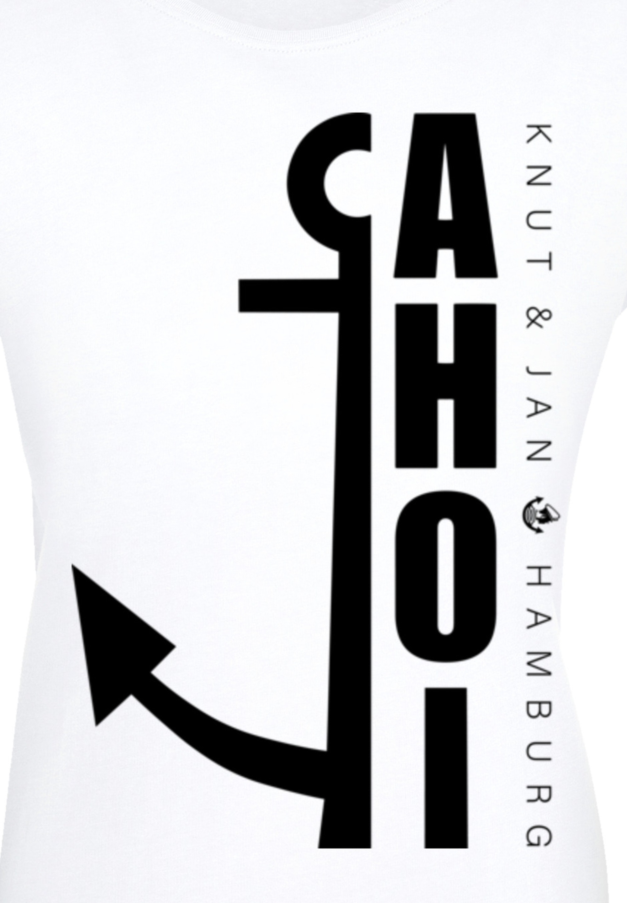 F4NT4STIC T-Shirt »PLUS SIZE Ahoi Anker Crop Knut & Jan Hamburg«, Print