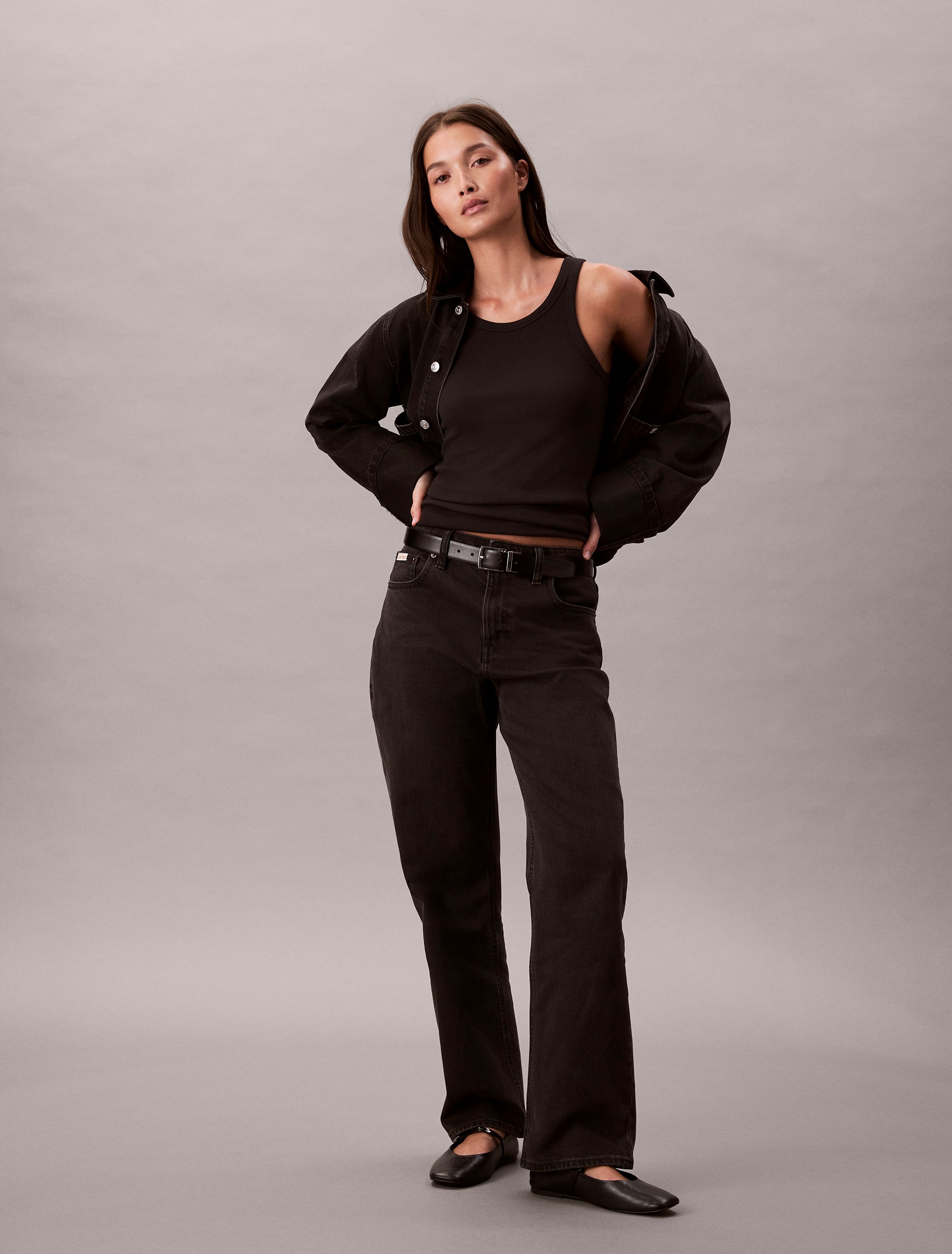 Calvin Klein Jeans "HGH RS STRGHT CK ESS" Mit Gürtelschlaufen