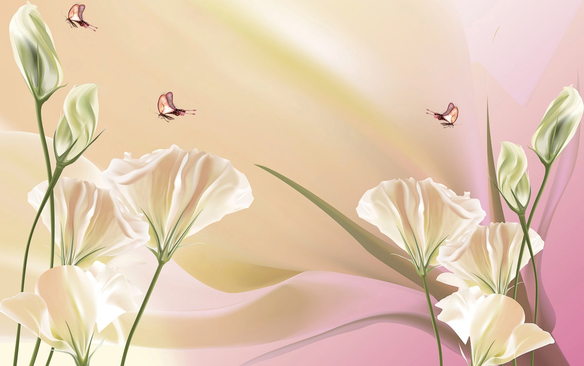 Papermoon Fototapete "Muster mit Blumen"