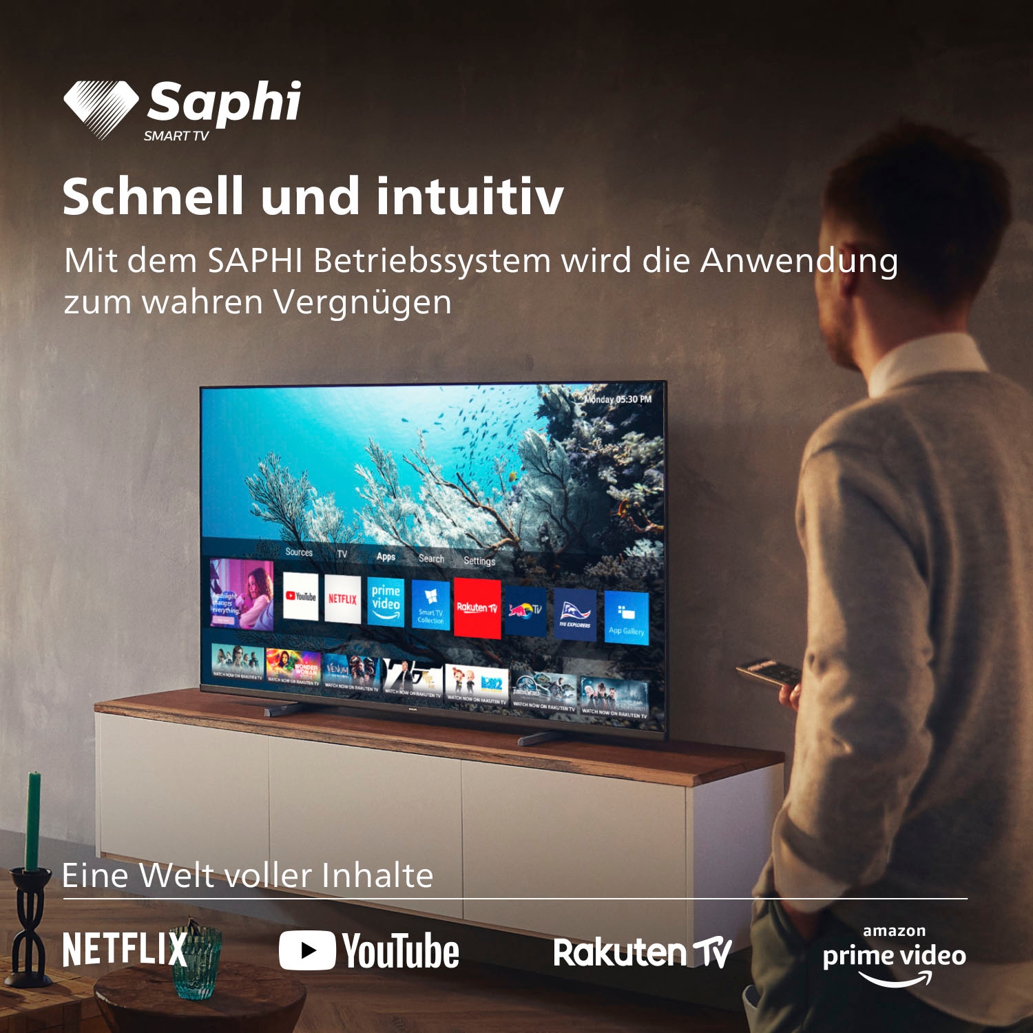 Philips LED-Fernseher »50PUS7657/12«, 126 cm/50 Zoll, 4K Ultra HD, Smart-TV  | BAUR