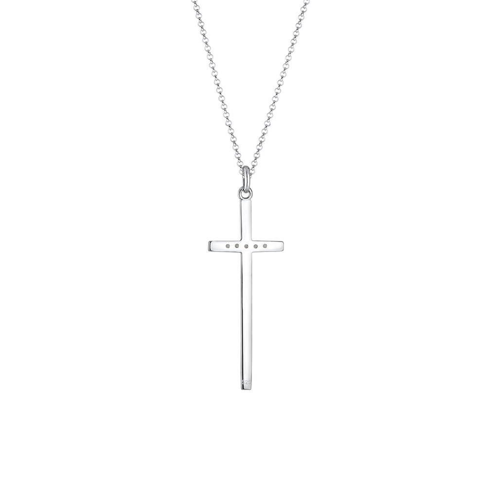 Elli Premium Collierkettchen »Kreuz Glaube Religion Topas 925 Sterling Silber«