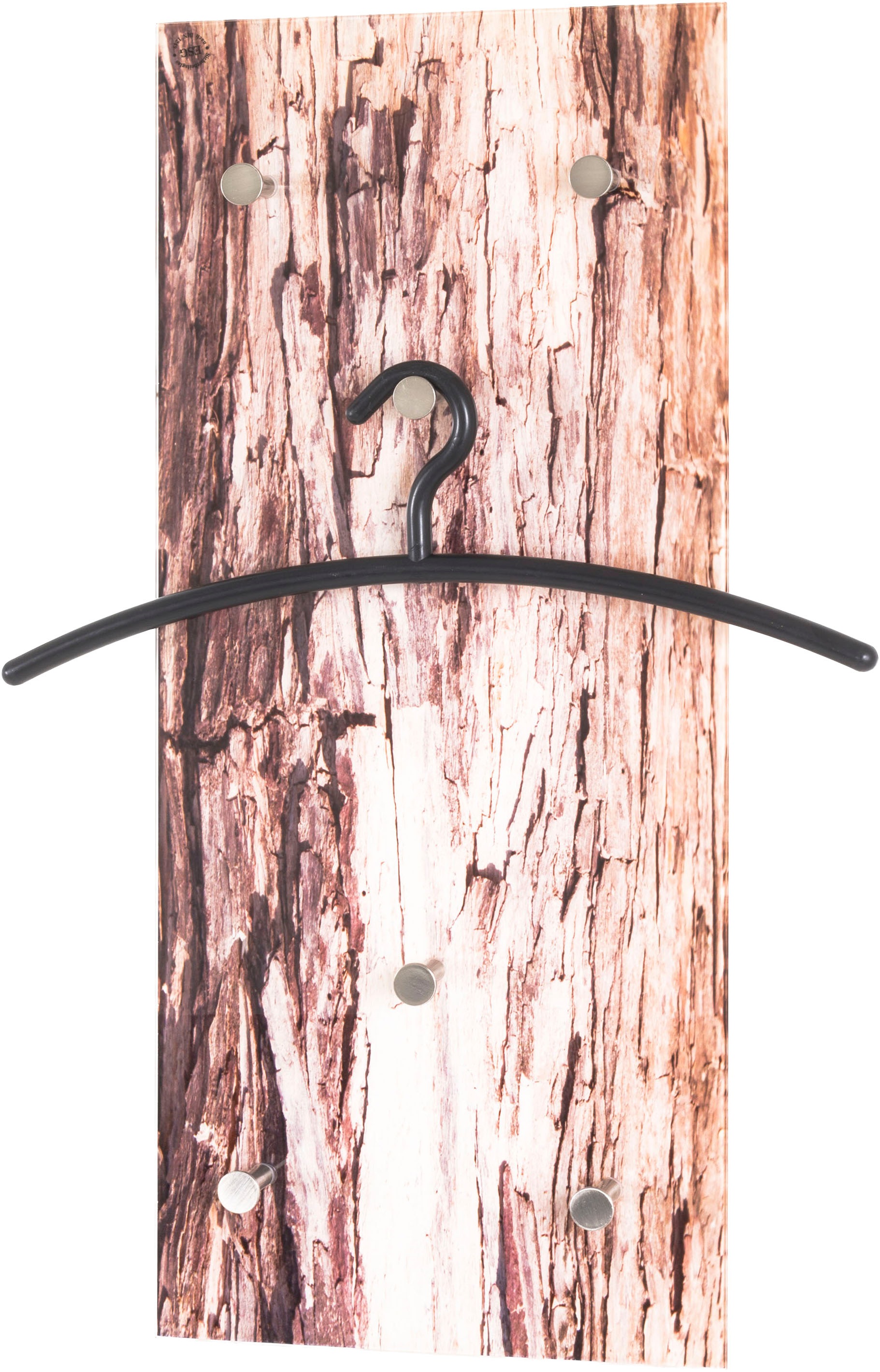 HAKU Wandgarderobe »Flurgarderobe, Garderobe, Garderobenhaken, Garderobenleiste,« rechteckig - aus Glas Braun - B/T/H 30/5/70 cm
