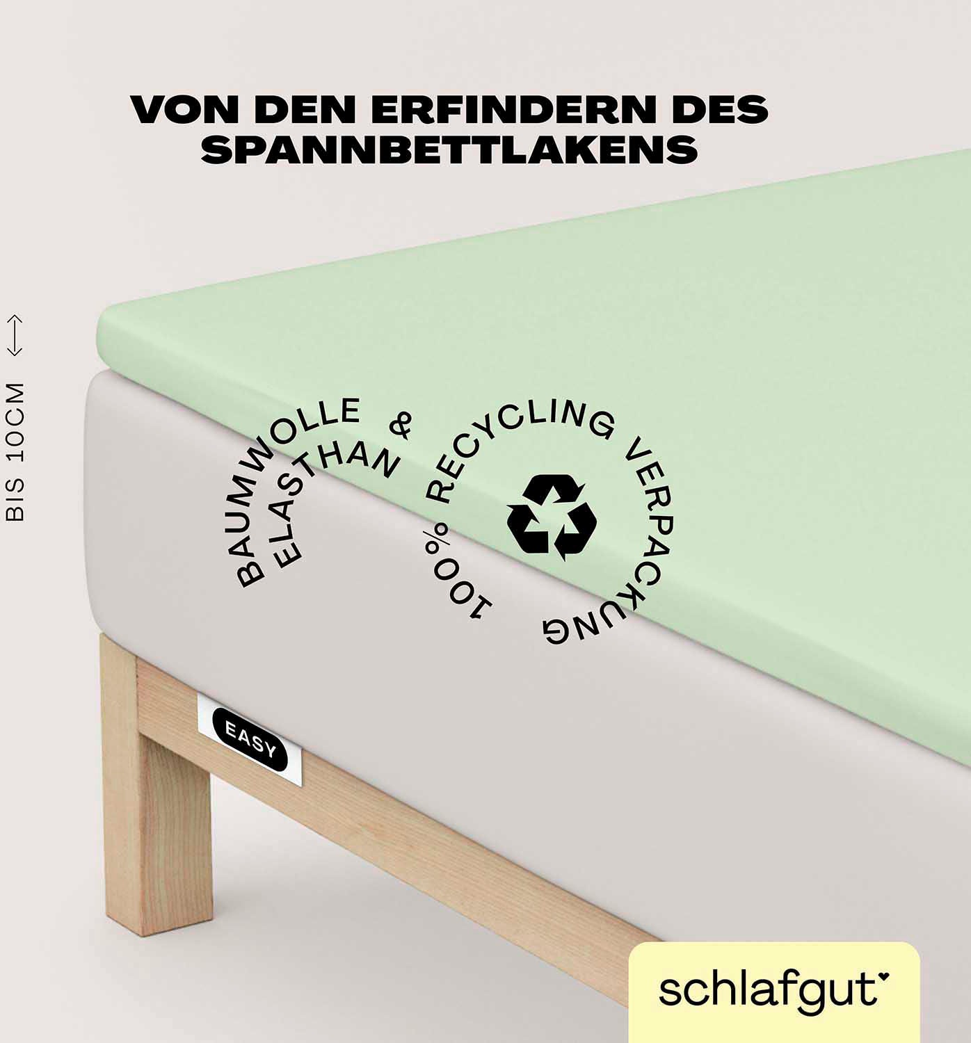 Schlafgut Spannbettlaken "EASY Jersey Elasthan Topper" MADE IN GREEN by OEKO-TEX