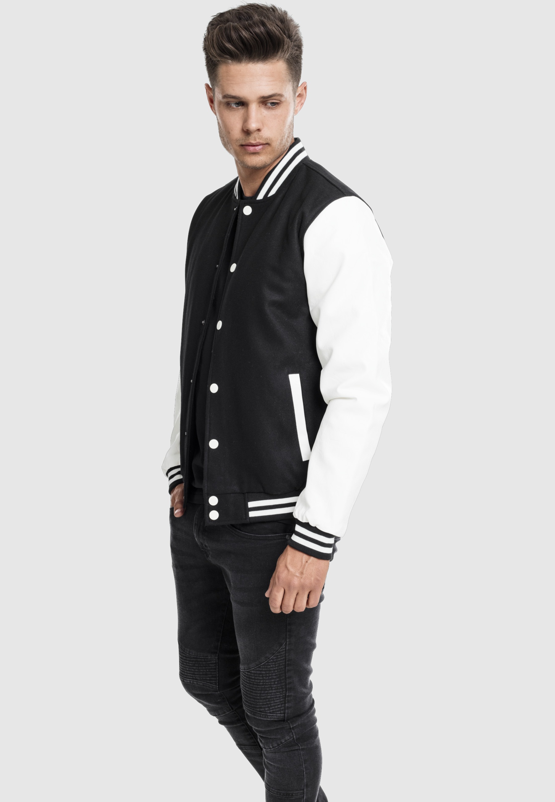 URBAN CLASSICS Allwetterjacke »Urban Classics Herren Oldschool College Jacket« 1 Stk. tlg. ohne Kapuze