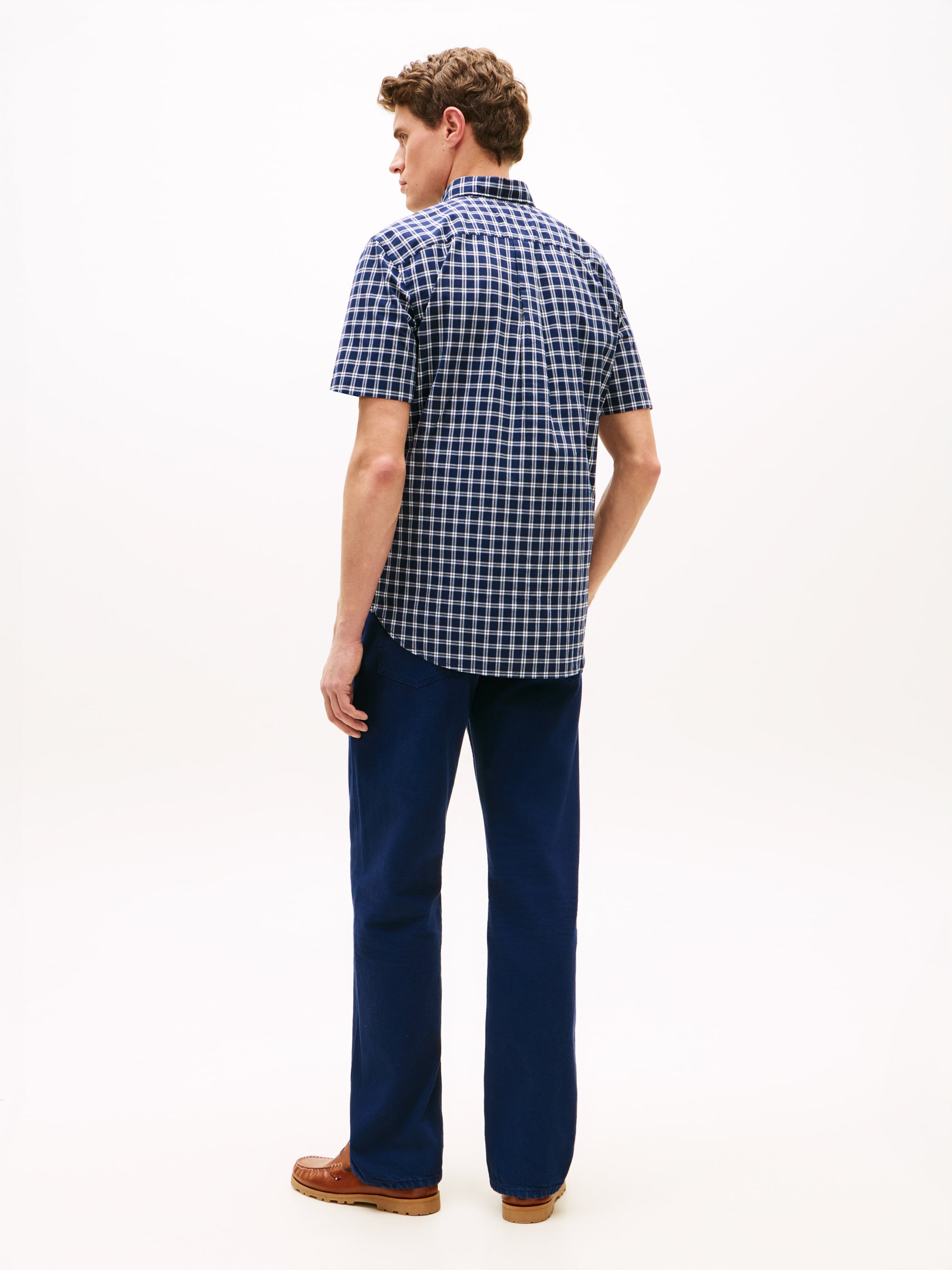 Tommy Hilfiger Kurzarmhemd »FLEX POPLIN CHECK Regular Fit« Button-Down-Kragen