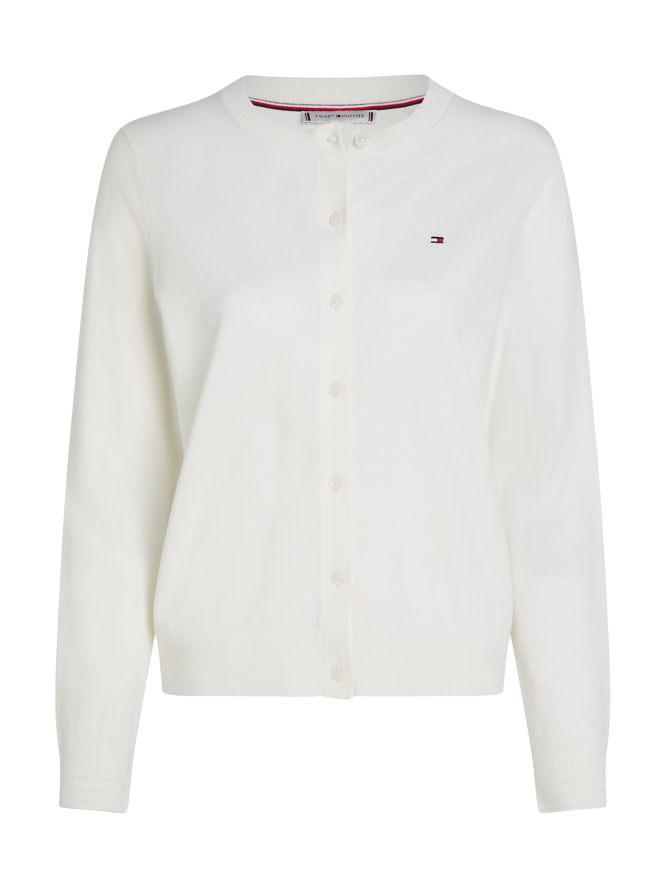 Tommy Hilfiger Cardigan »CO JERSEY STITCH CARDIGAN«, mit Logostickerei