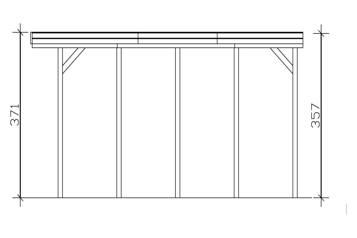 Skanholz Einzelcarport »Caravan-Friesland«, 355 cm, dunkelgrau