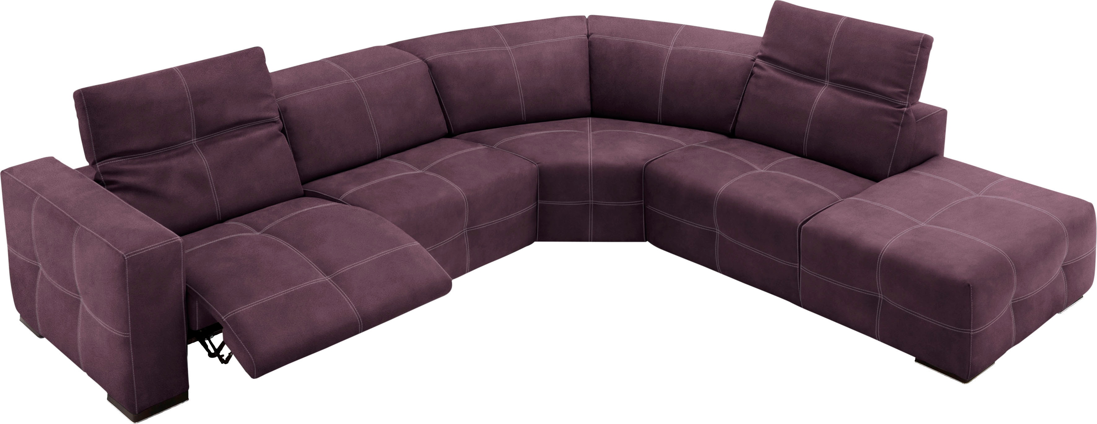 Egoitaliano Ecksofa "Sauvanne, Designsofa der Extraklasse, elegant und bequem, L-Form" wahlweise mit elektrischer Relaxfunktion, Kopfteilverstellung