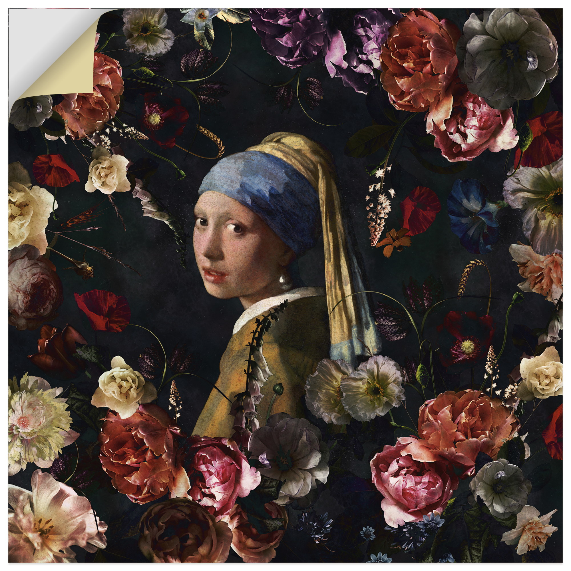 Artland Wandbild "Mädchen mit den Perlenohrring Adaption" Portrait 1 Stk. tlg. als Alubild, Leinwandbild, Poster, Wandaufkleber in verschied. Größen