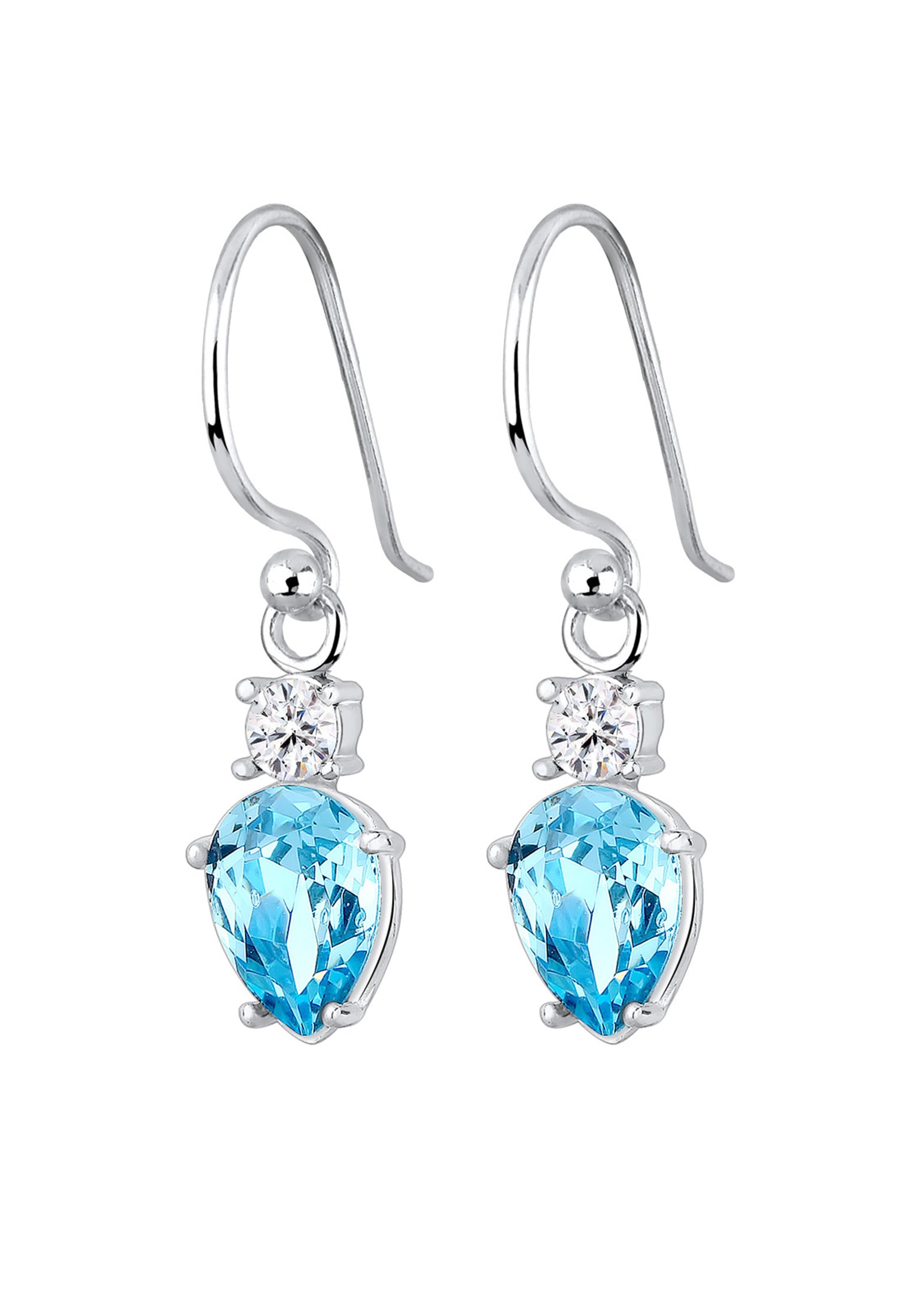 Elli Paar Ohrhänger »Ohrhänger Tropfen Glas Kristalle Hellblau 925 Sterling Silber«