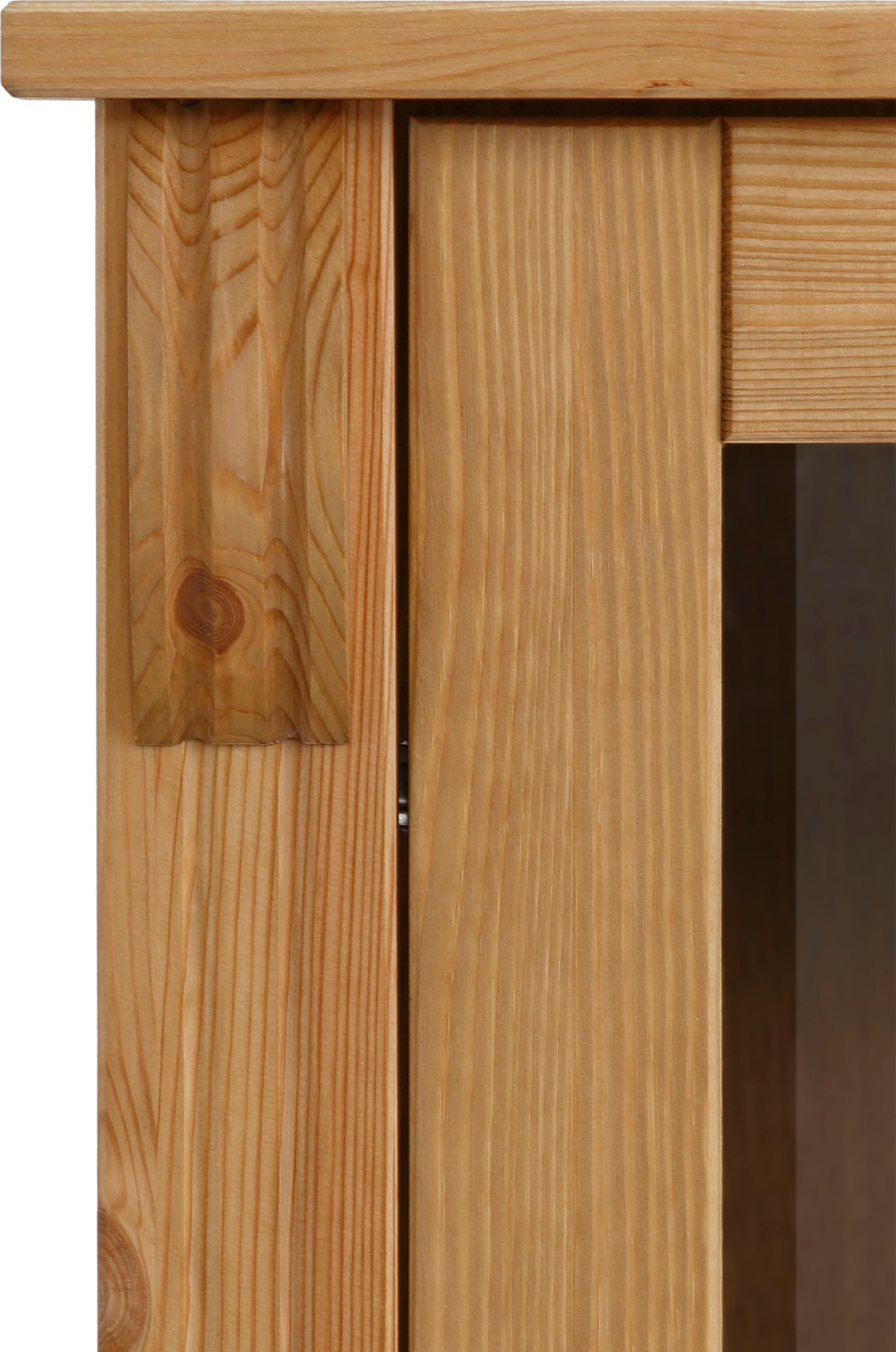 Home affaire Vitrine »Teresa«, mit 2 Glastüren und 2 Schubladen, Höhe 120 cm, aus Massivholz
