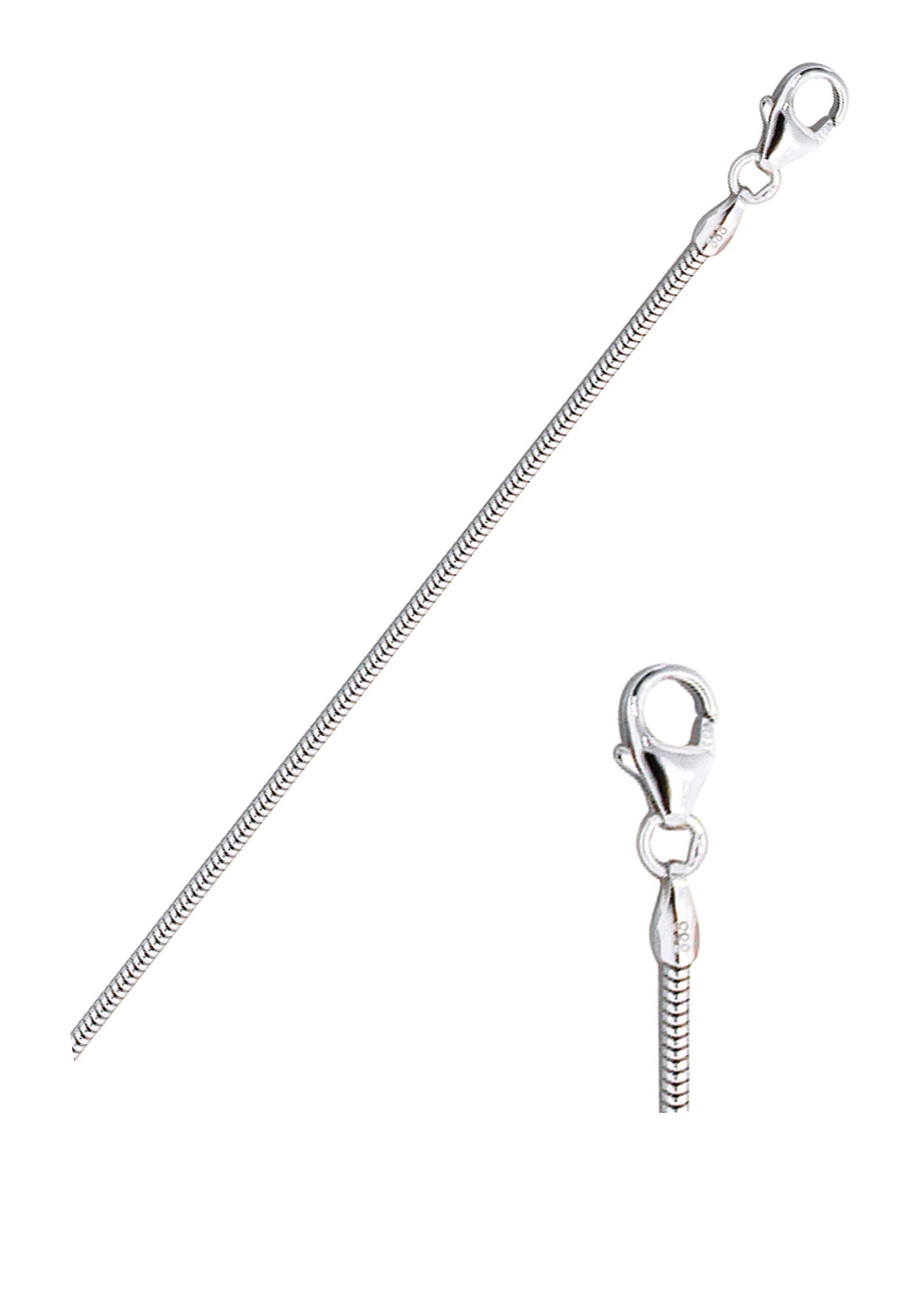JOBO Goldkette, Schlangenkette 333 Weißgold 45 cm 1,4 mm