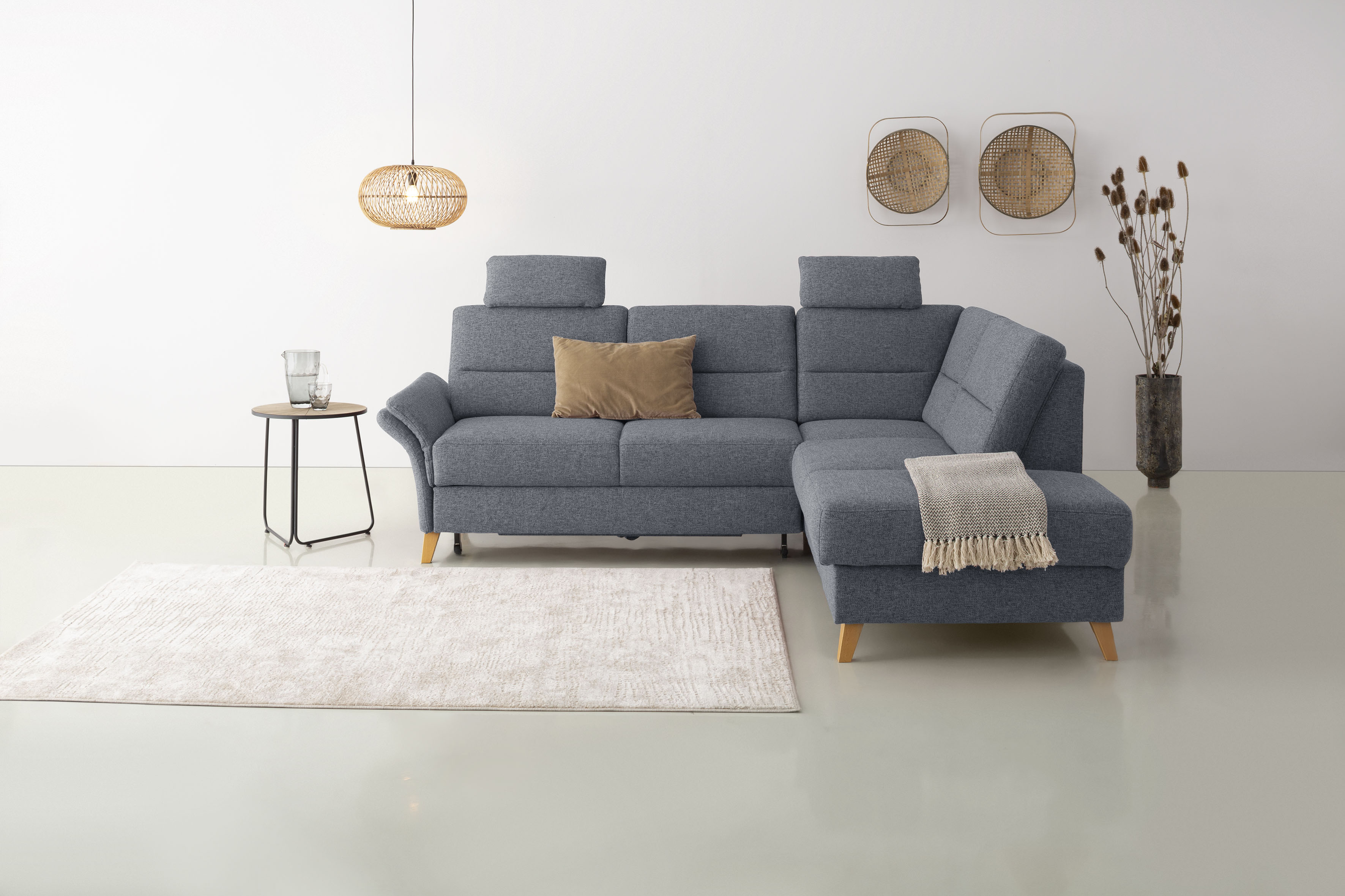 OTTO home Ecksofa "Westerland L-Form" Federkern-Polsterung, wahlweise mit Schlaffunktion, Bettkasten