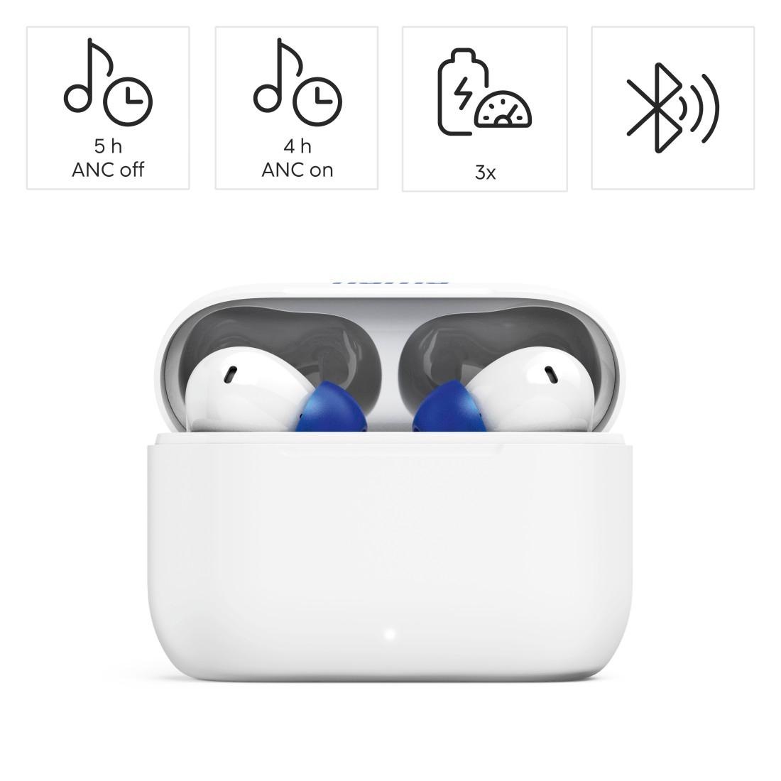 Hama Bluetooth-Kopfhörer (TWS, Headphones, kabellos, In-Ear, ANC, ENC, App), A2DP Bluetooth-AVRCP Bluetooth-HFP-HSP, Active Noise Cancelling (ANC)-Freisprechfunktion-LED Ladestandsanzeige-Noise-Reduction-Sprachsteuerung-True Wireless