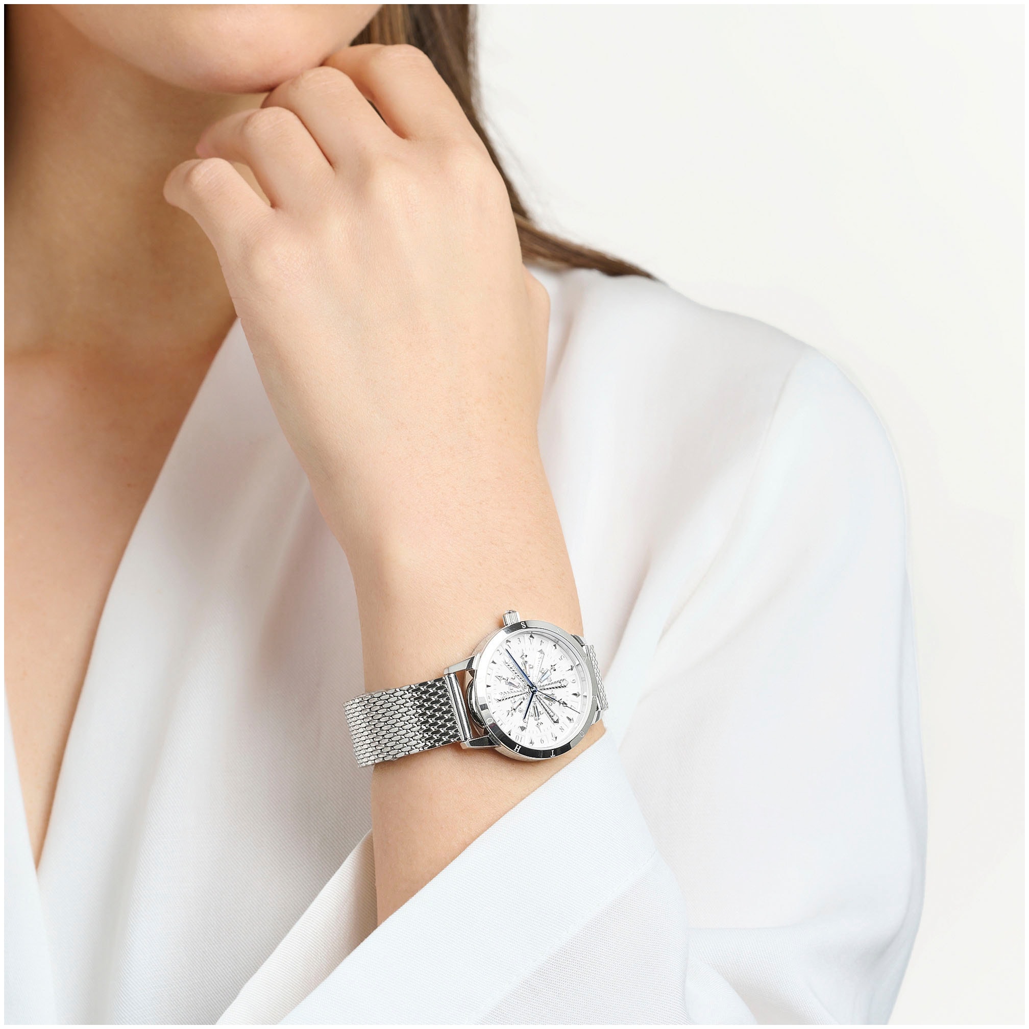 THOMAS SABO Quarzuhr »SNOW FLAKE«, Armbanduhr, Damenuhr, Schneeflocke, Mineralglas mit Saphirbeschichtung