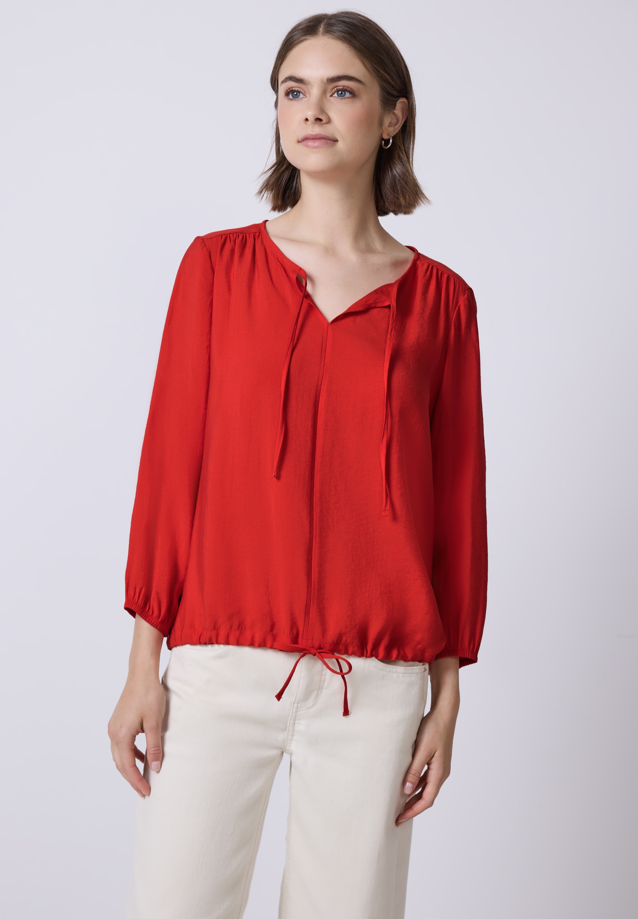 STREET ONE STUDIO Shirtbluse, mit Tunnelzug am Saum günstig online kaufen