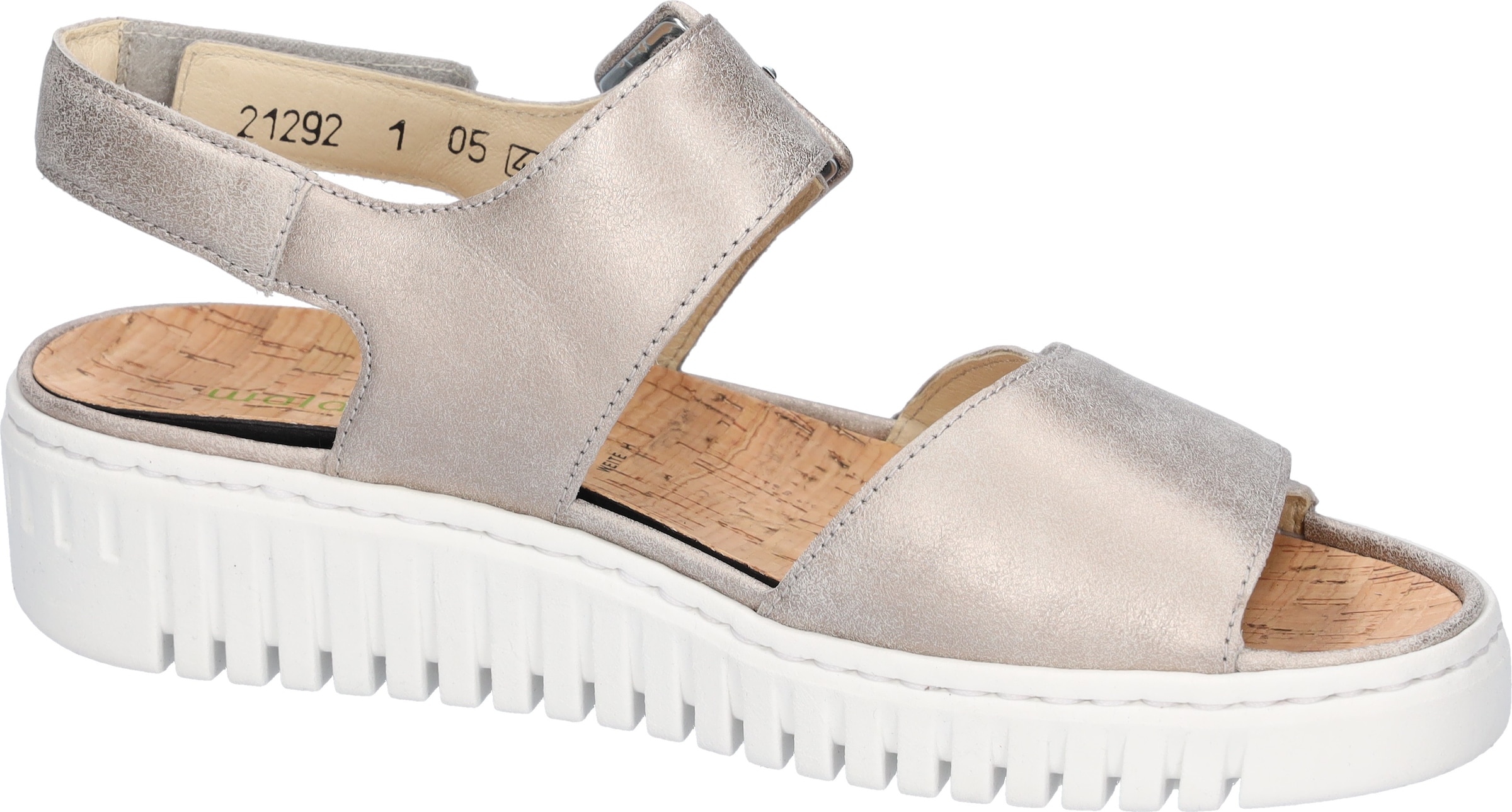 Waldläufer Plateausandale »H-WILLOW«, Sommerschuh, Klettschuh, Bequemschuh mit Korkfußbett, H-Weite