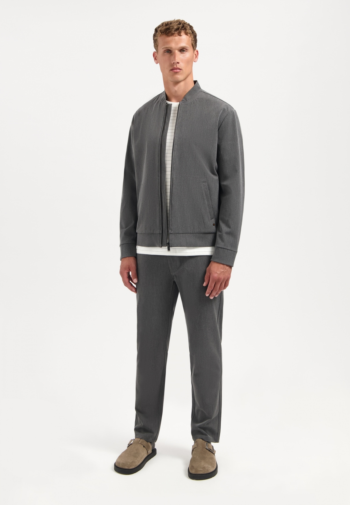 NO EXCESS Bomberjacke »No Excess Leichte melierte Strickjacke«