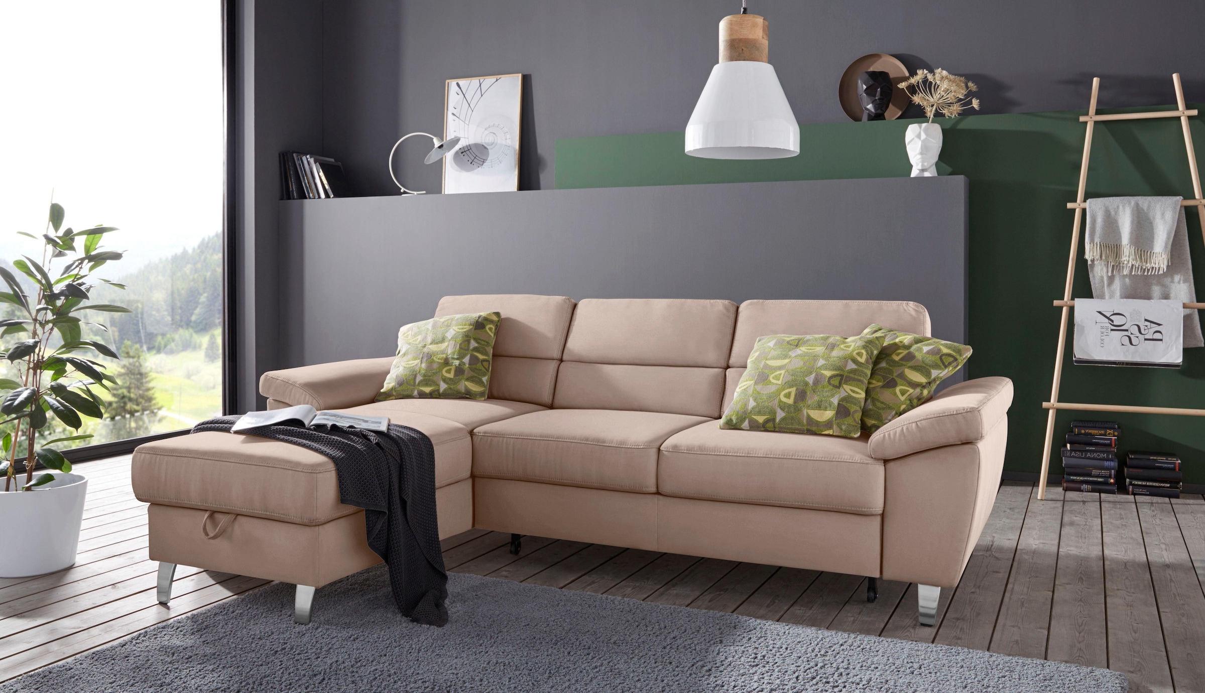 sit&more Ecksofa "Sorano L-Form", wahlweise mit Bettfunktion und Bettkasten günstig online kaufen