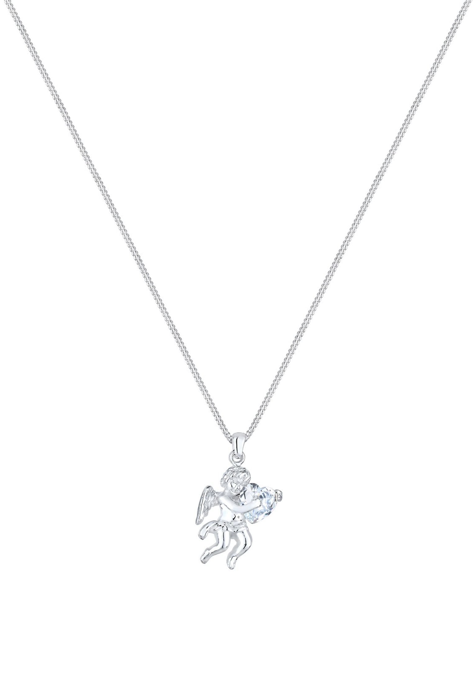 Elli Collierkettchen »Engel Herz Zirkonia Weiß 925 Sterling Silber«