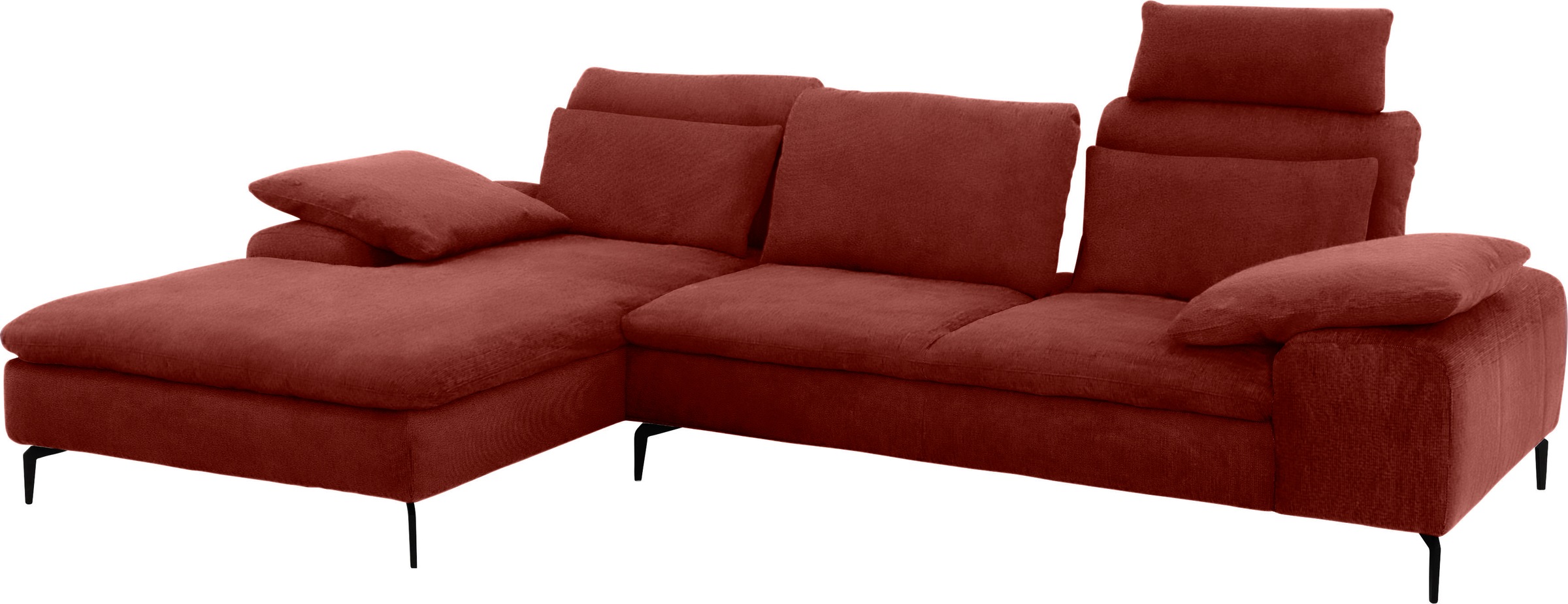 W.SCHILLIG Ecksofa »valentinoo, Designsofa, bequem, elegant und zeitlos, L-Form«, (Set), inklusive Hocker, mit Sitztiefenverstellung, Breite 299 cm