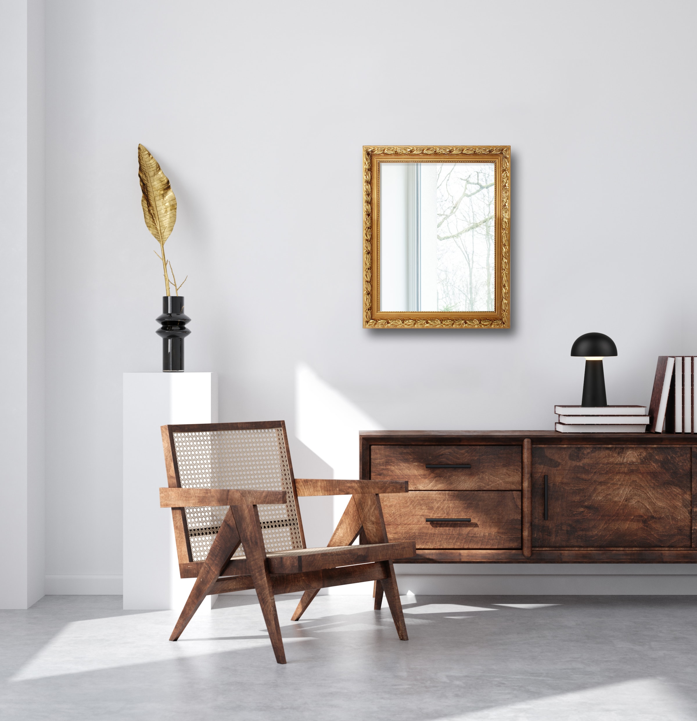 Dekospiegel, B:55cm H:70cm T:3,5cm, gold, MIRRORS AND MORE, Spiegelglas, Spiegel, Barockspiegel, Wandspiegel