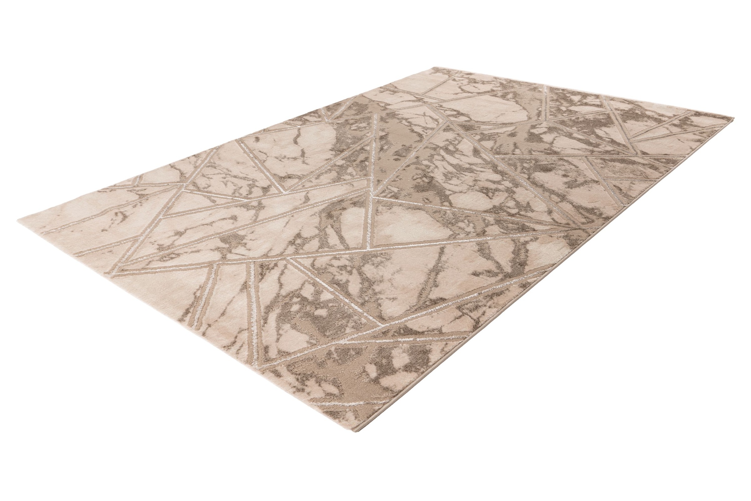 Thumbnail - Kayoom Teppich "Mineral 225" rechteckig 12 mm Höhe Kurzflor, Hoch Tief Struktur, Wohnzimmer