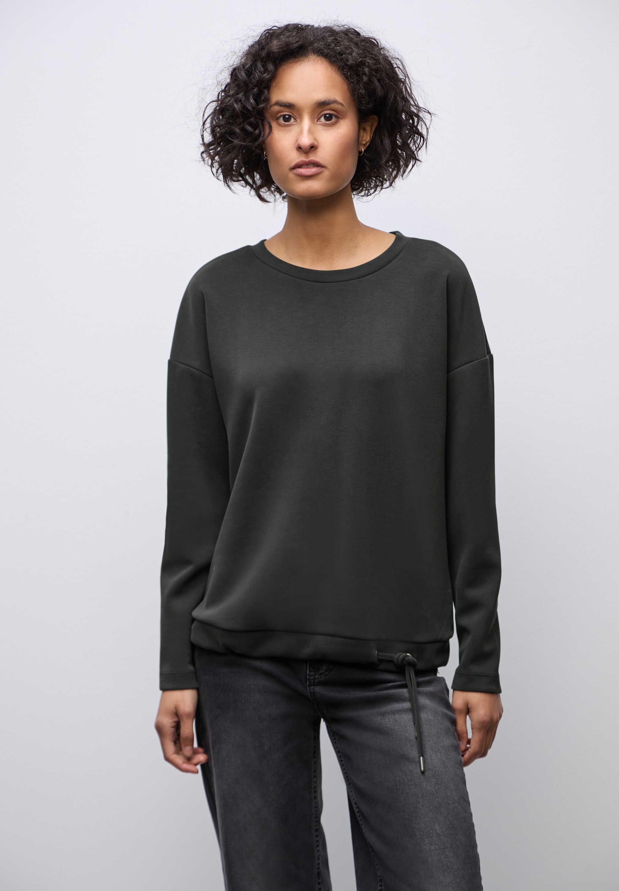 STREET ONE Langarmshirt mit Tunnelzug am Saum